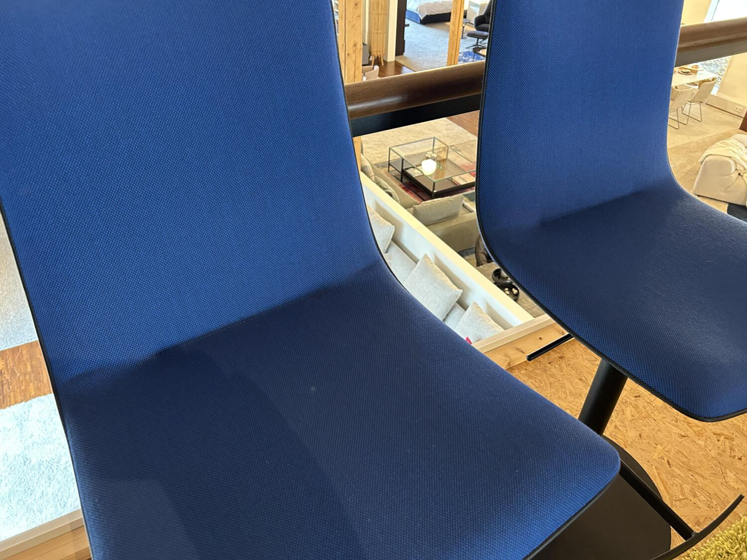 Freifrau - 2er-Set Amelie Bar Chair High Stoff Steelcut Trio 3746 Blau Gestell Schwarz - 4