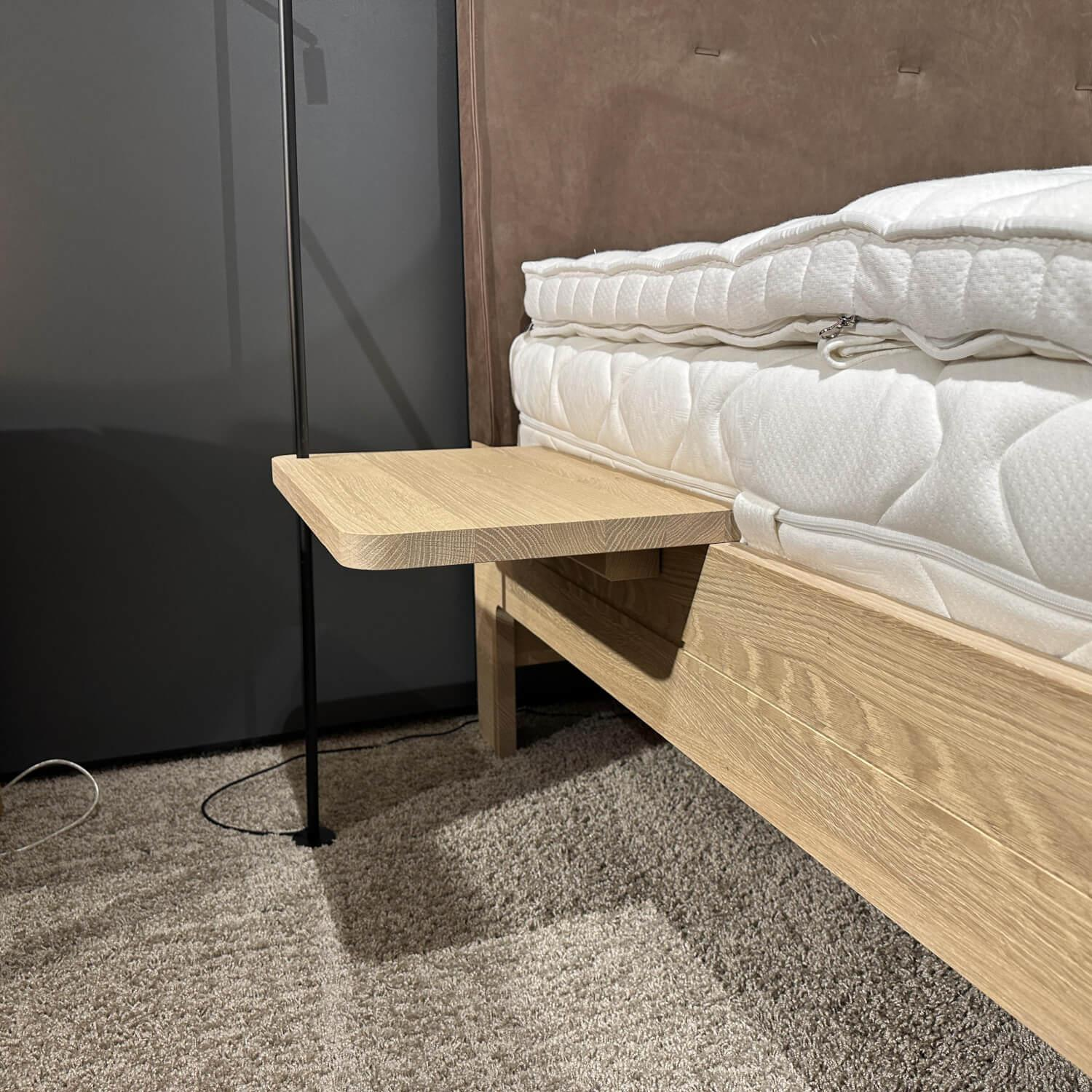 Team 7 - Bett Float L7 Kopfteil Naturleder 77720 Umbra Braun Gestell Eiche Weißöl Inklusive Matratzen Und Topper - 8