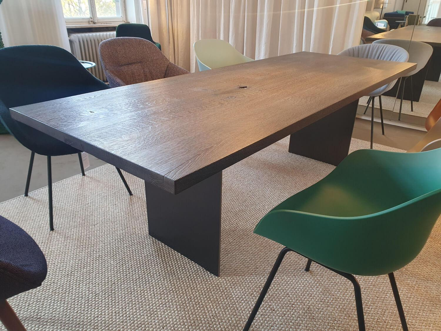 Janua - Esstisch SC41 Platte Eiche Geköhlt Und Gekalkt Gestell Rohstahl Natur Lackiert - 10