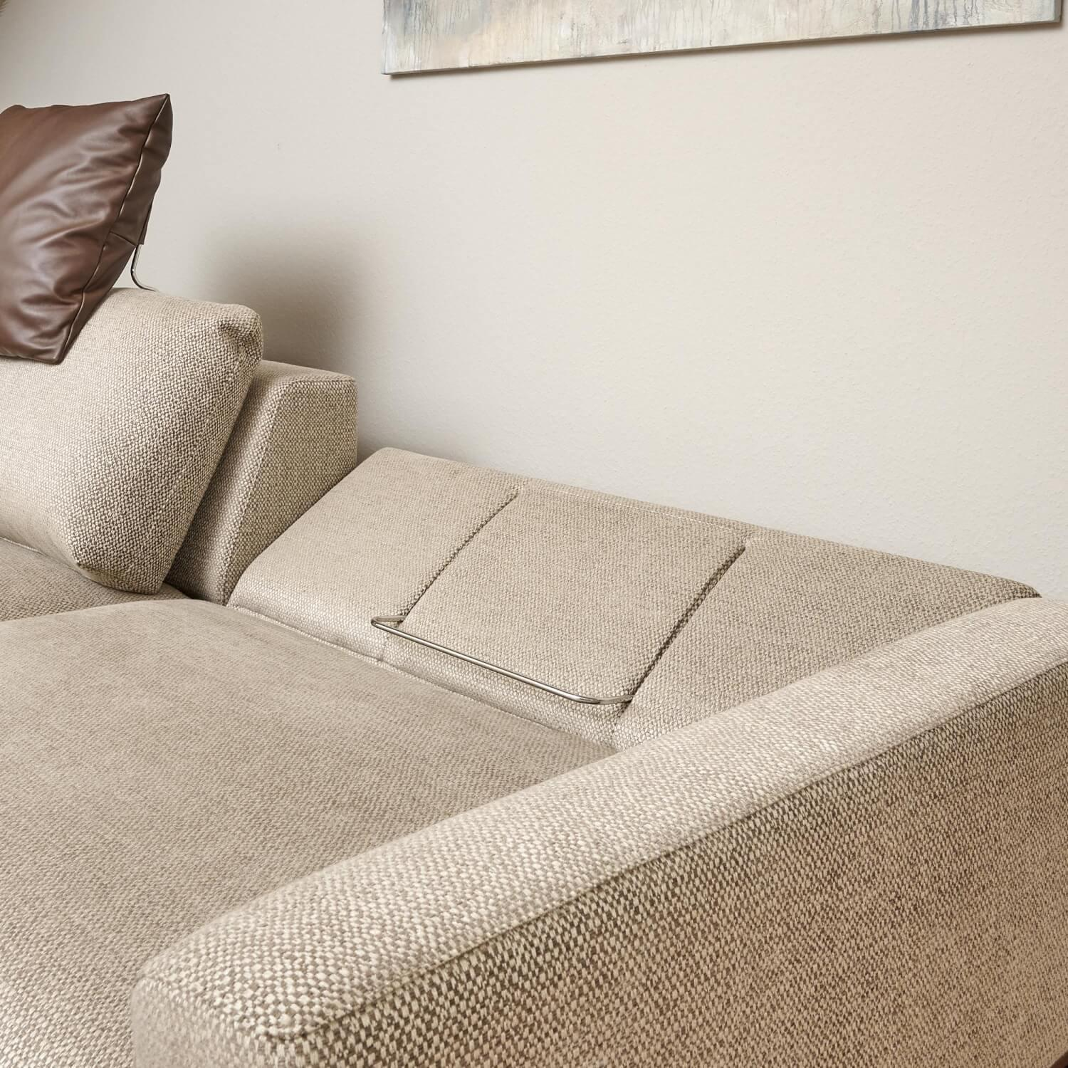 Bielefelder Werkstätten - Sofa Spirit Stoff Emira BW 1732 272 Beige Gestell Metall Bronze Matt Inklusive Rückenverstellung - 11