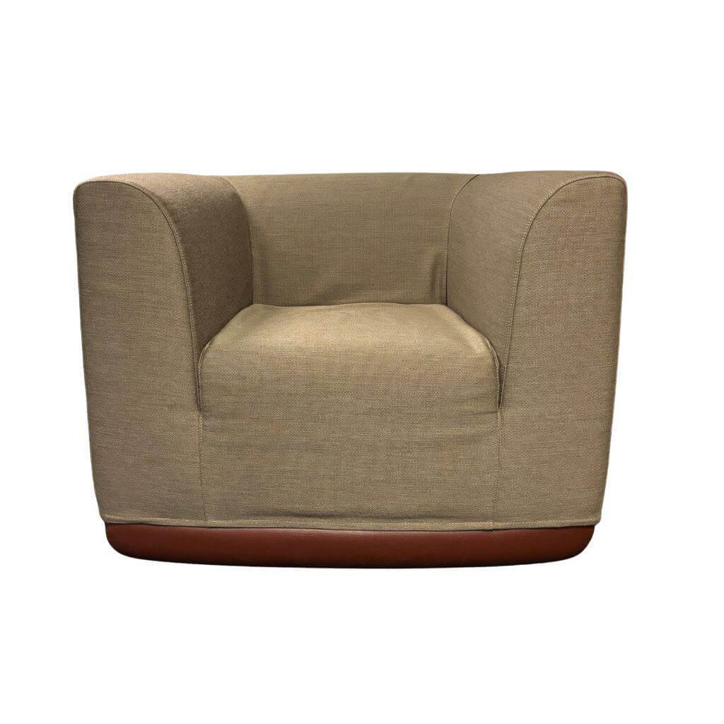Cappellini - Sessel Fauteil Bel Air Stoff Balder 2 Grau Braun Gestell Schwarz - 1