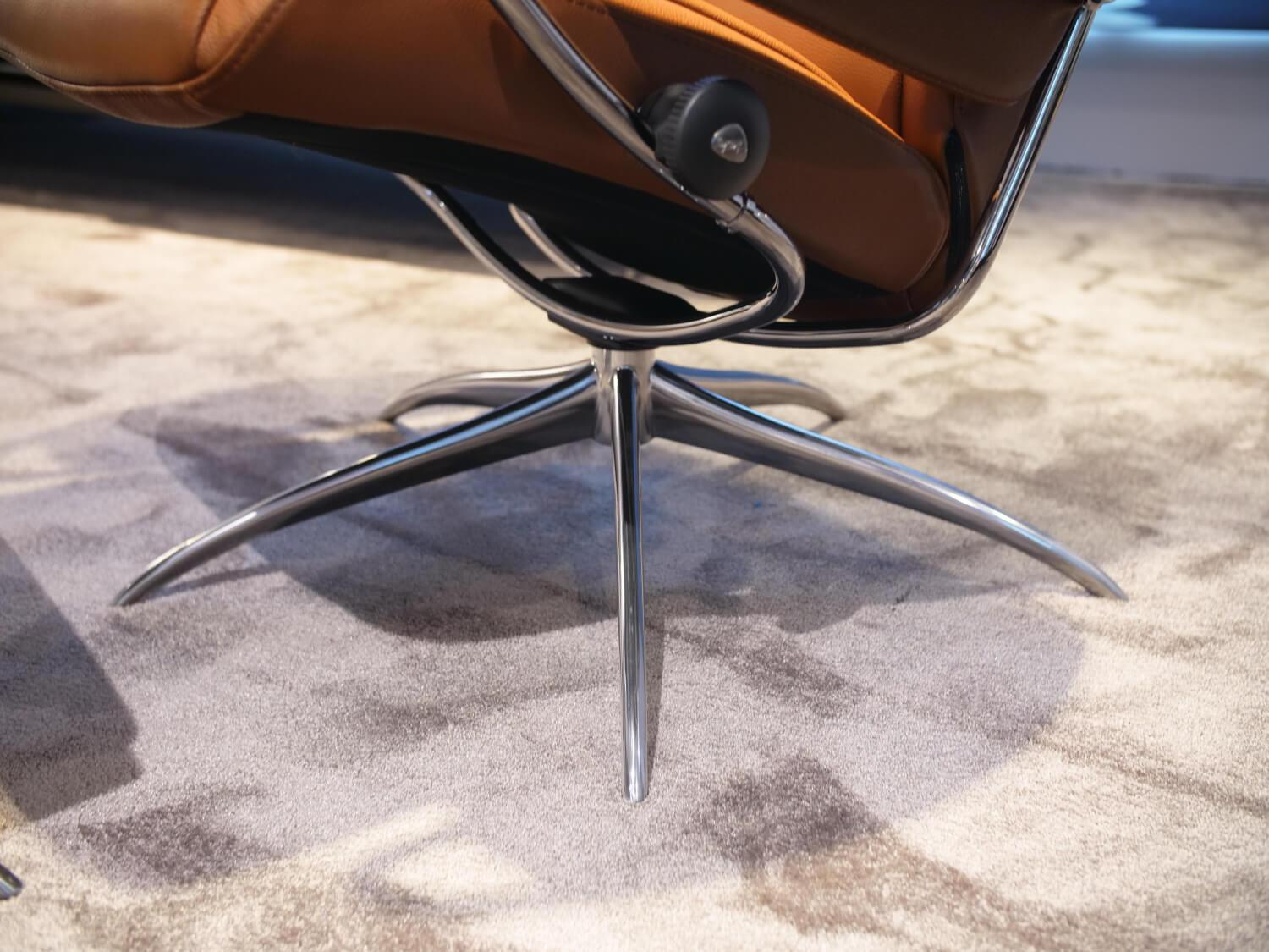 Stressless - Sessel Mit Hocker Paris  Leder Cori 42 Copper Untergestell Star 40 Chrom - 4