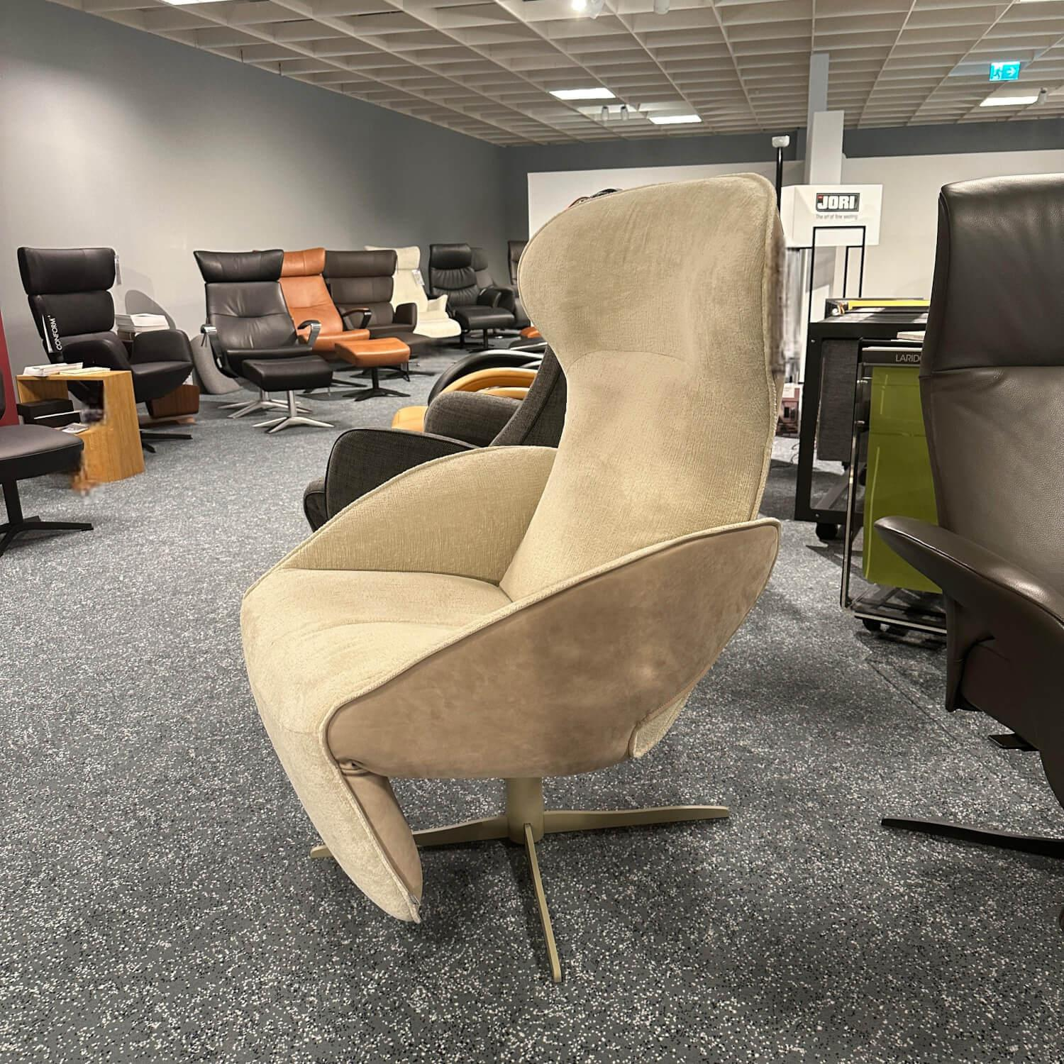 Jori - Relaxsessel Raydreamer JR 7450 Mono Move Medi Innen Stoff Mumble Gesso Beige Außen Leder Nubuck Cream Beige - 7