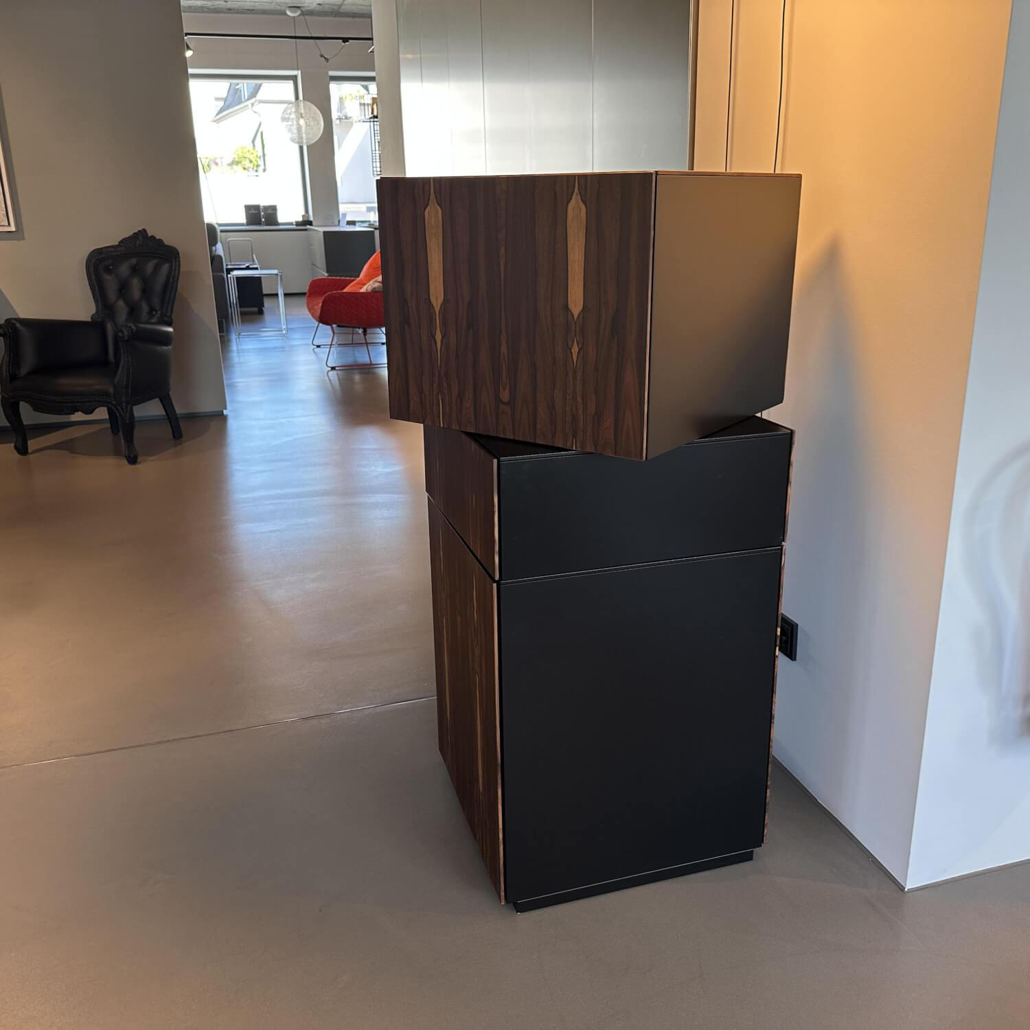 Kettnaker - Kommode Alea Edelfurnier Zirikote Lack Schwarz Mit Drehfunktion - 7