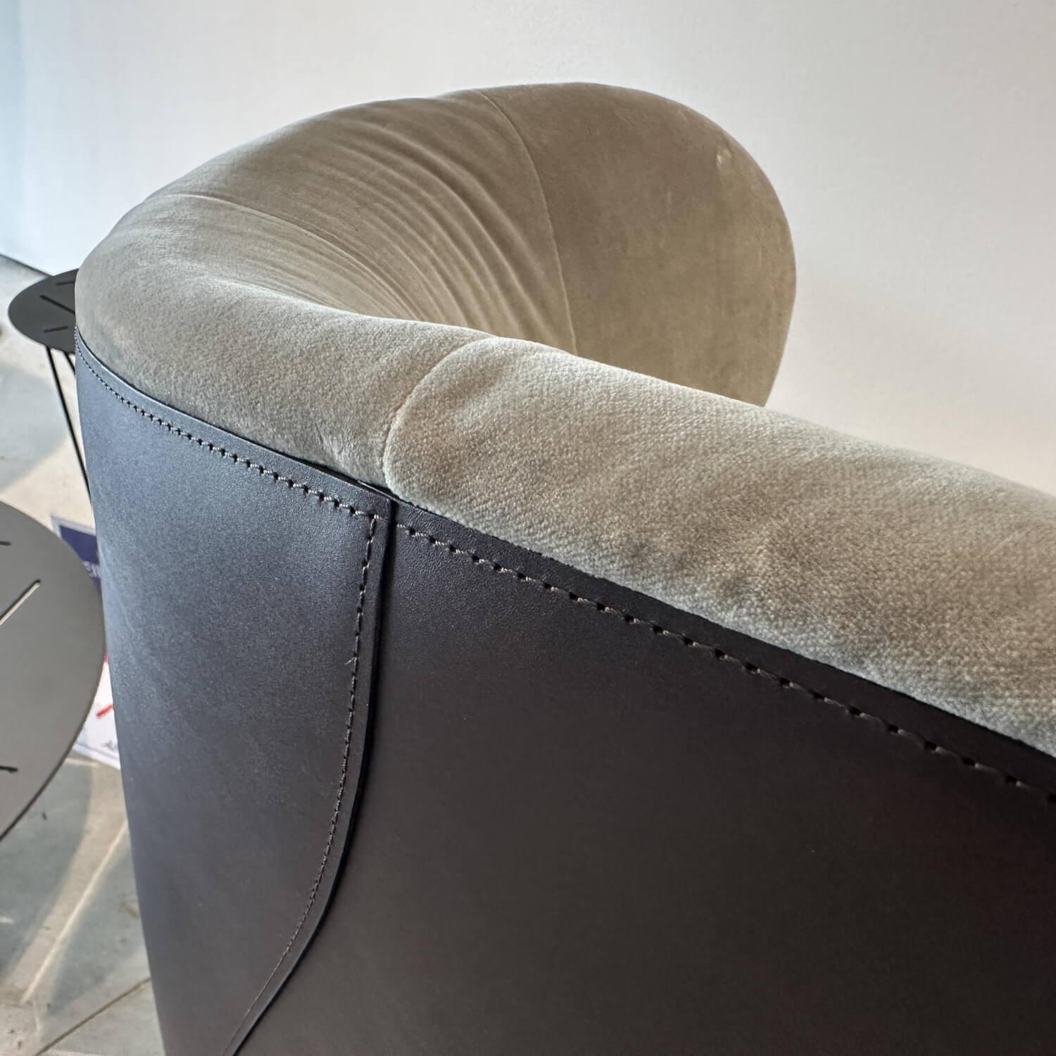 Walter Knoll - Sessel Bao 207 10C Stoff Harald 3 143 Smokey Quarz Beige Leder Saddle Coffe Braun Drehteller Schwarz - 6