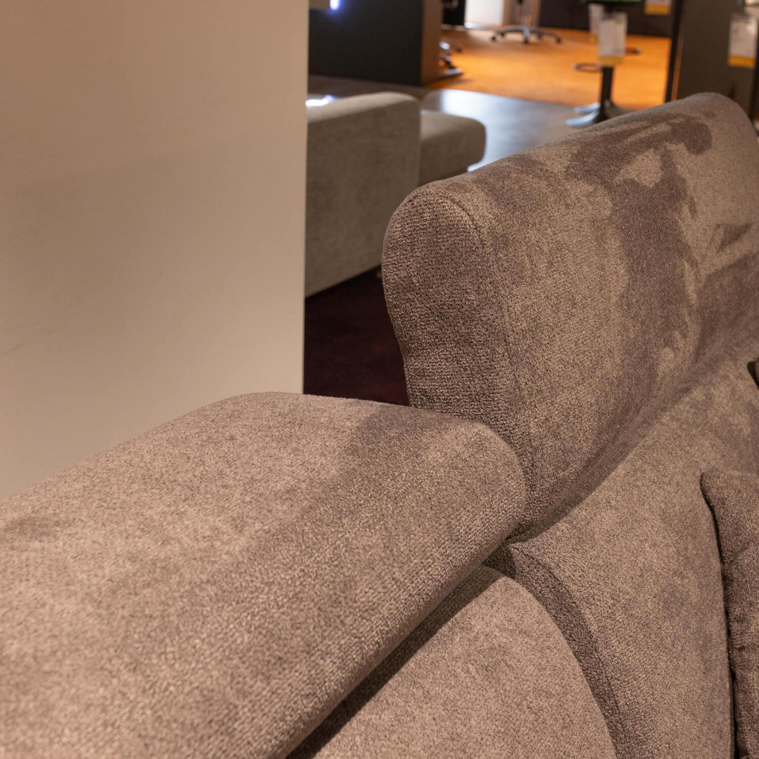 Kawoo - Wohnlandschaft Torino XC Stoff Kati Fango 20474 Grau Braun Fuß Metall Chromfarbig - 5