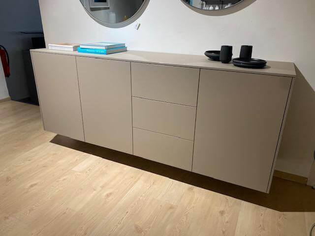 Spectral Smart Furniture - Sideboard Side Model 1 Smart Lack Pebble Grau Inklusive 3 Fachböden - 3