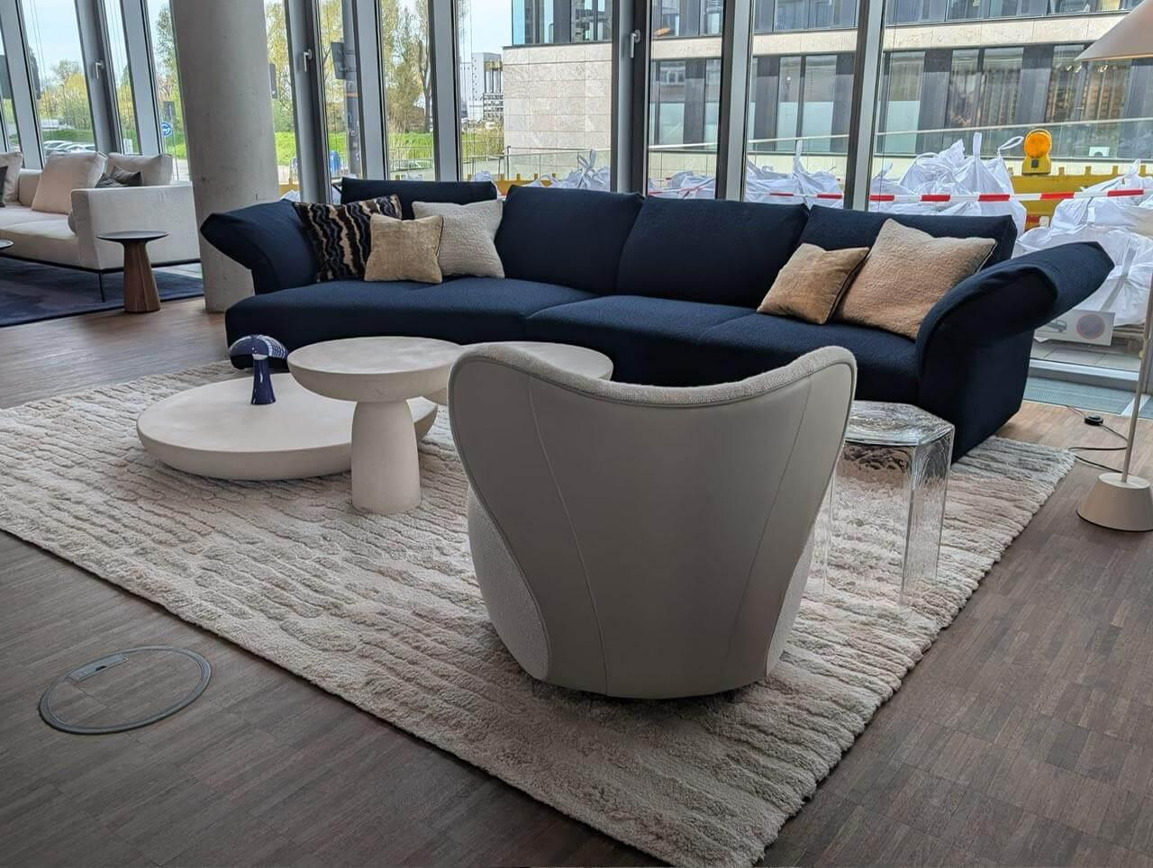 Walter Knoll - Wohnlandschaft Molamisa Stoff Undersea Blau ohne Dekokissen - 4