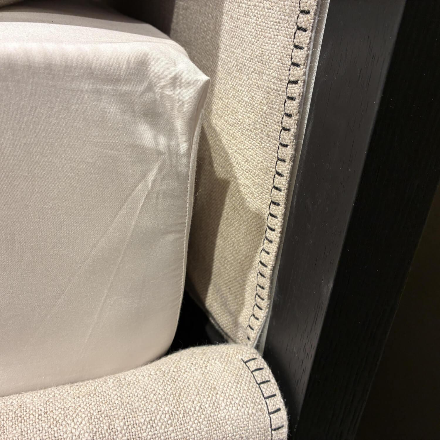 B&B Italia - Bett Alcova Stoff Lodi Rope Beige Schwarze Naht Gestell Eiche Schwarz Gebürstet ohne Matratze - 3