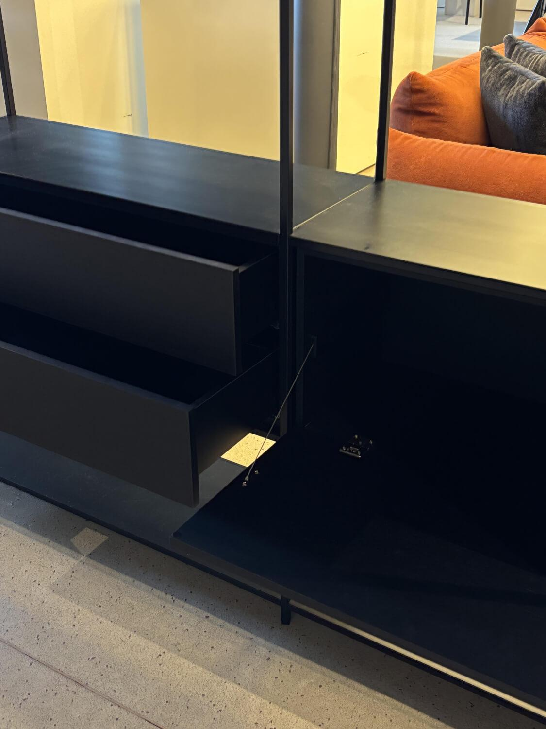 MDF Italia - Regal Minima 3.0 Holz Grau Matt Lasiert Gestell Aluminium Schwarz - 5