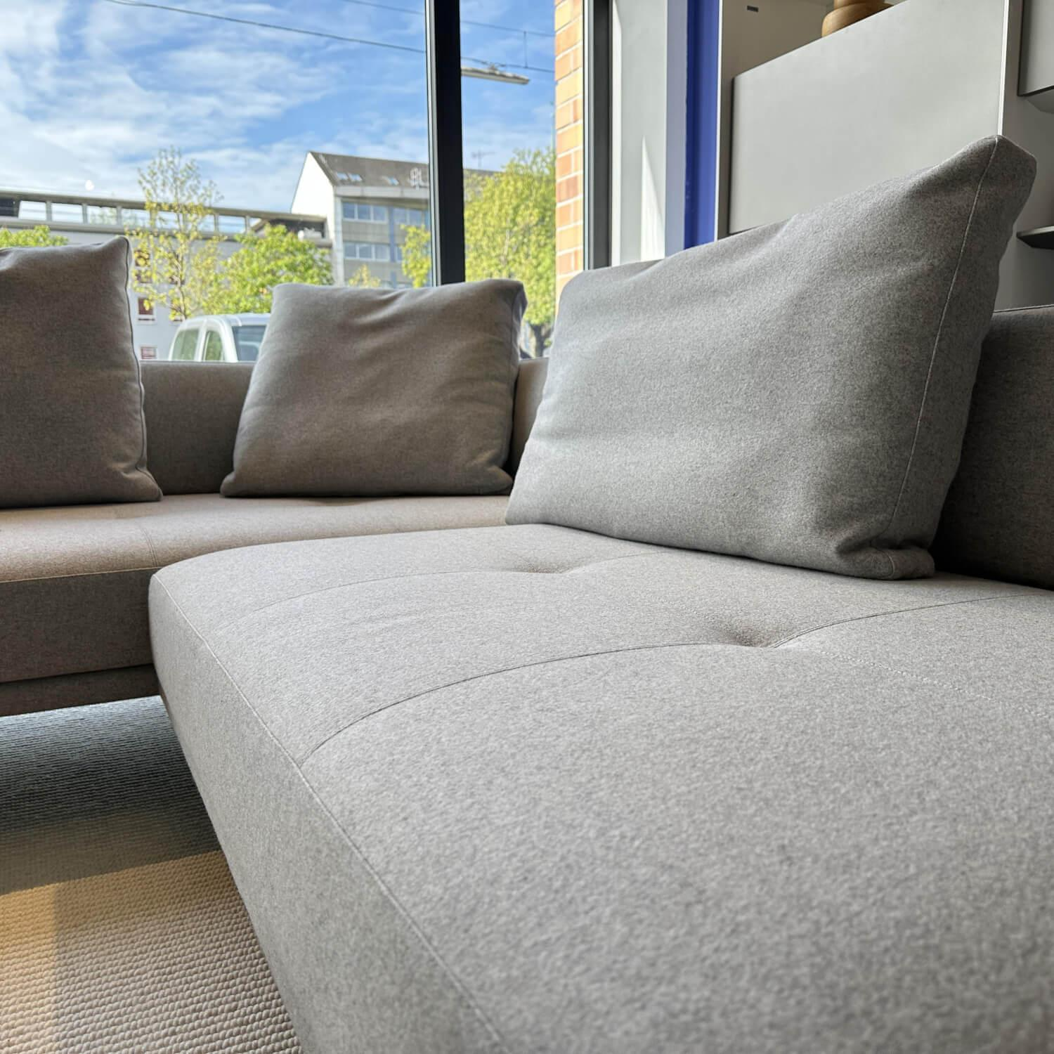 Walter Knoll - Ecksofa Prime Time Stoff Divina Melange 2 120 Hellgrau Gestell Metall Schwarz Matt Pulverbeschichtet - 5