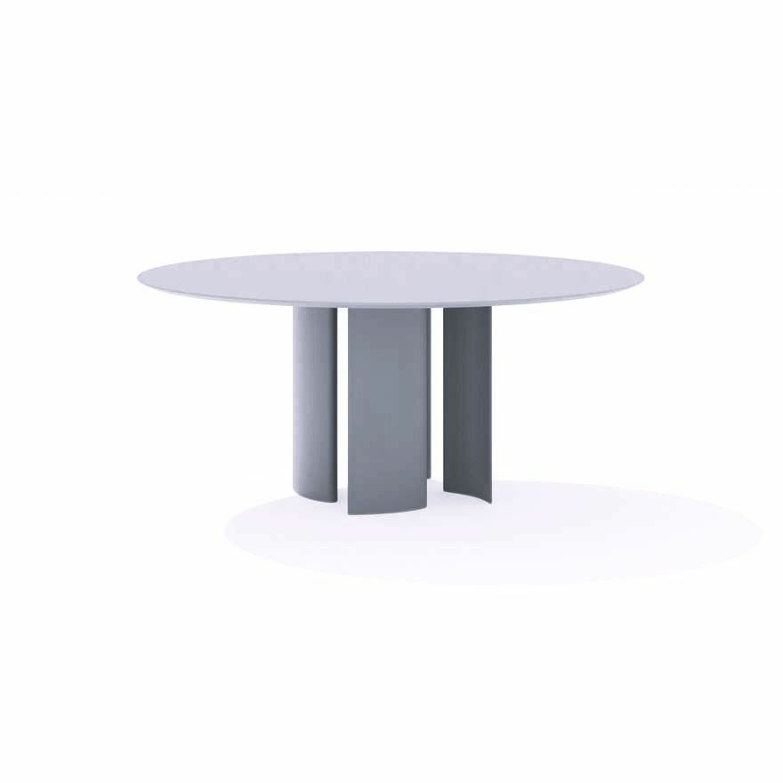 Fast - Tisch Naca 80T14G Platte Feinsteinzeug Weiß Gestell Aluminium Weiß Lackiert - 1
