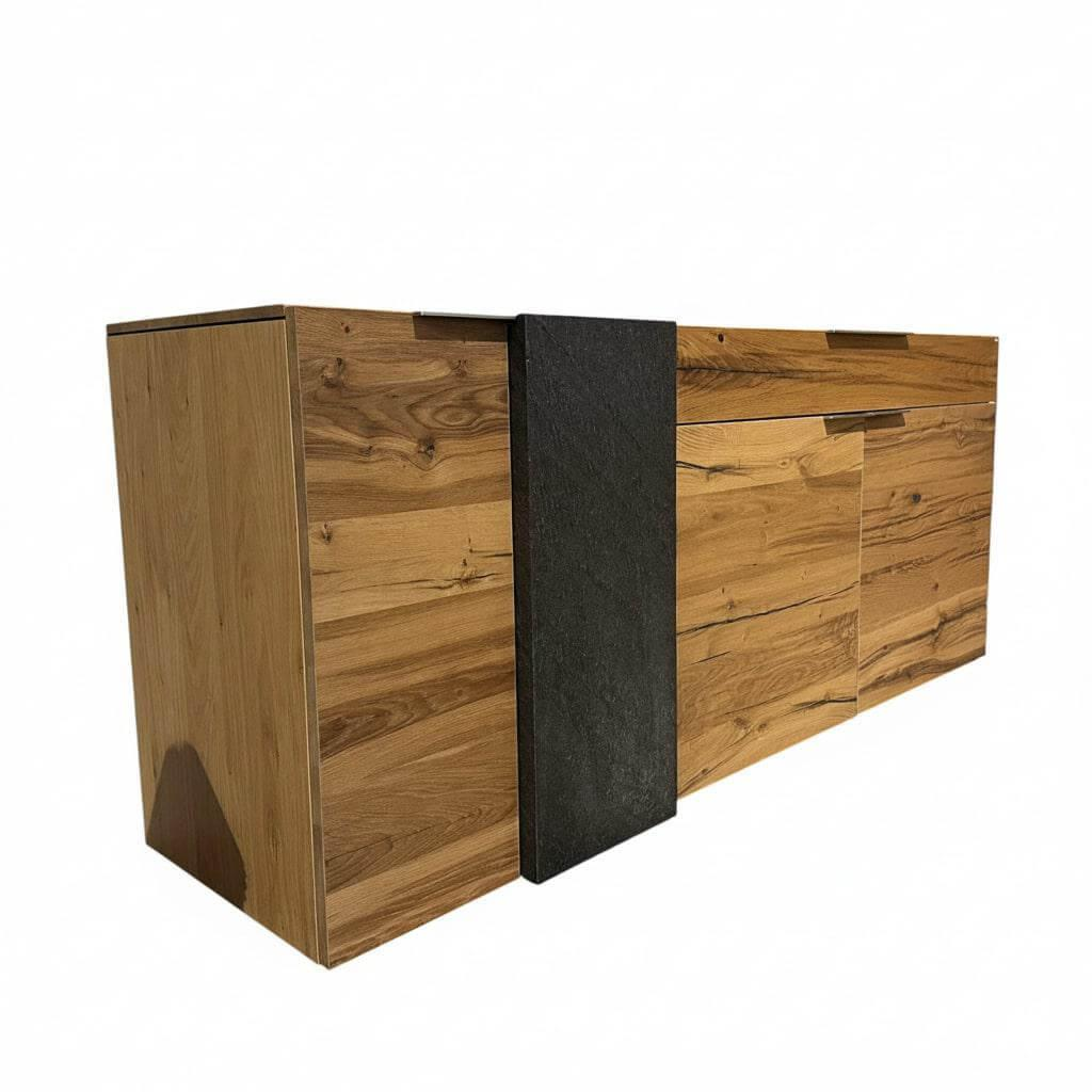 Voglauer - Sideboard V Alpin Eiche Altholz Abdeckplatte Holz Mit Steinkubus - 1