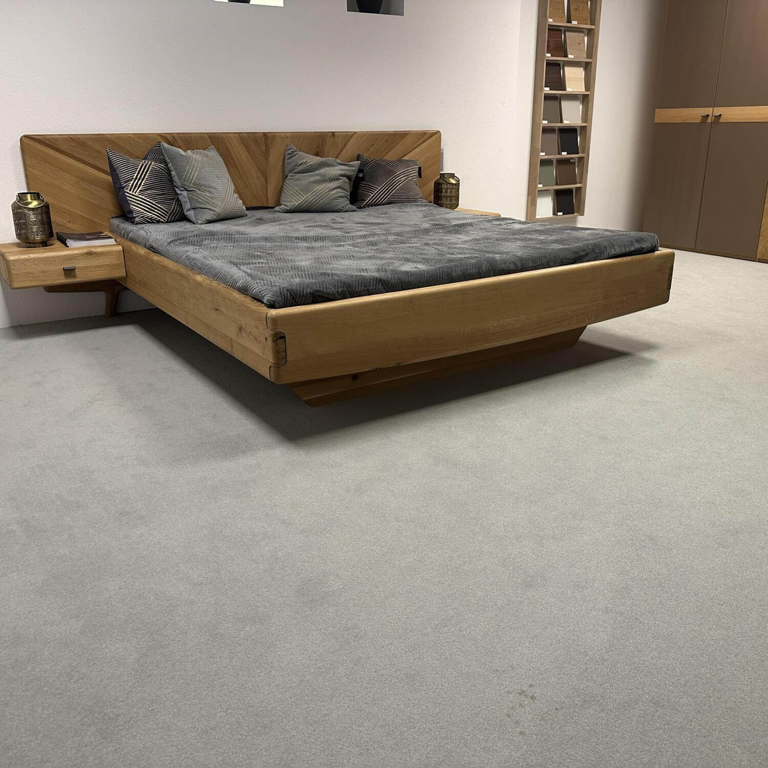 Anrei - Schlafzimmer Sol Asteiche Gebürstet Natur Geölt Farbglas Bronce Matt Mit Ledergriff Rock Grau Schwarz - 3