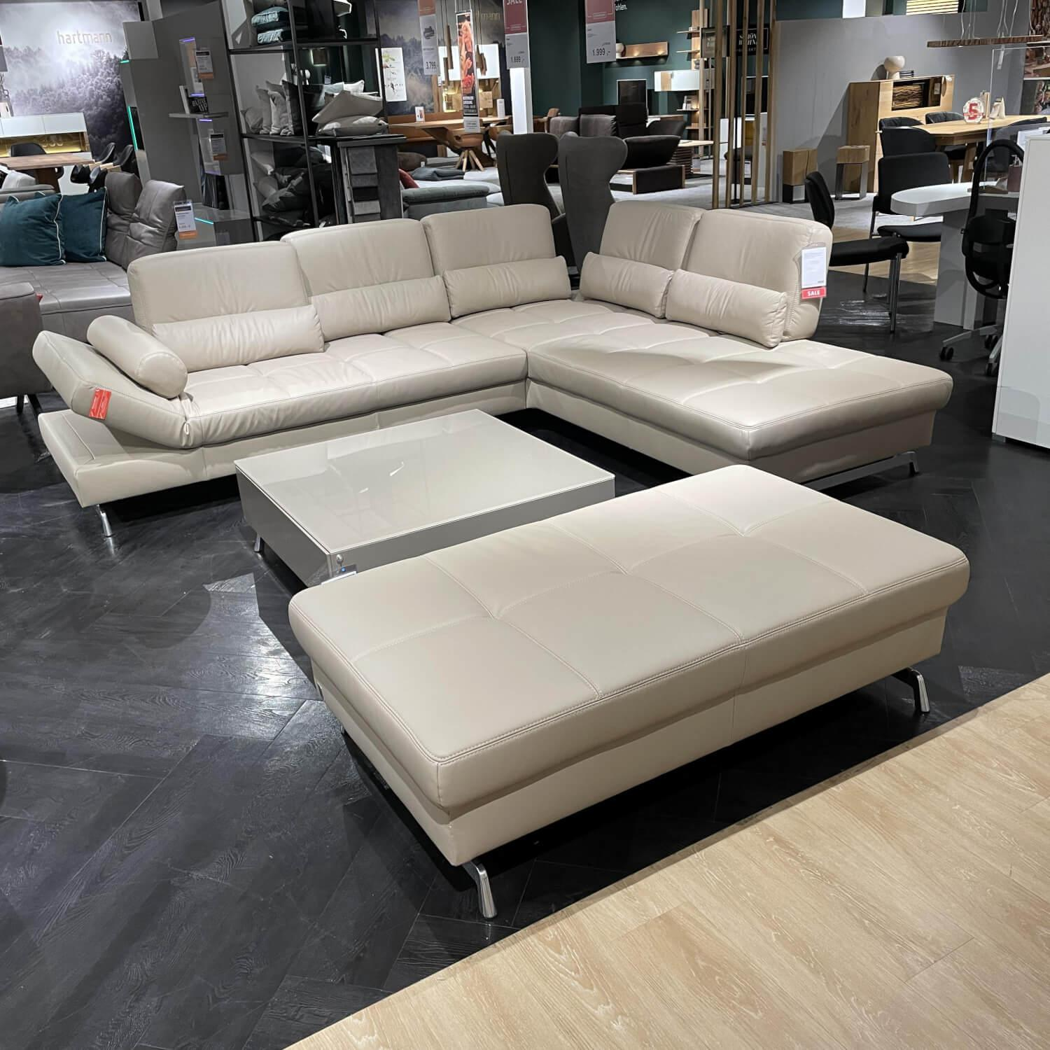 JOOP! - Eckgarnitur Living Loft 8108 Leder 24 Longlife Quarz Kufe Hochglanz Poliert - 7