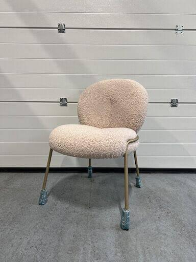 Freifrau - 3er-Set Stuhl Nana Stoff Nimbus Nude Rosa Beige Gestell Stahl Messing - 5