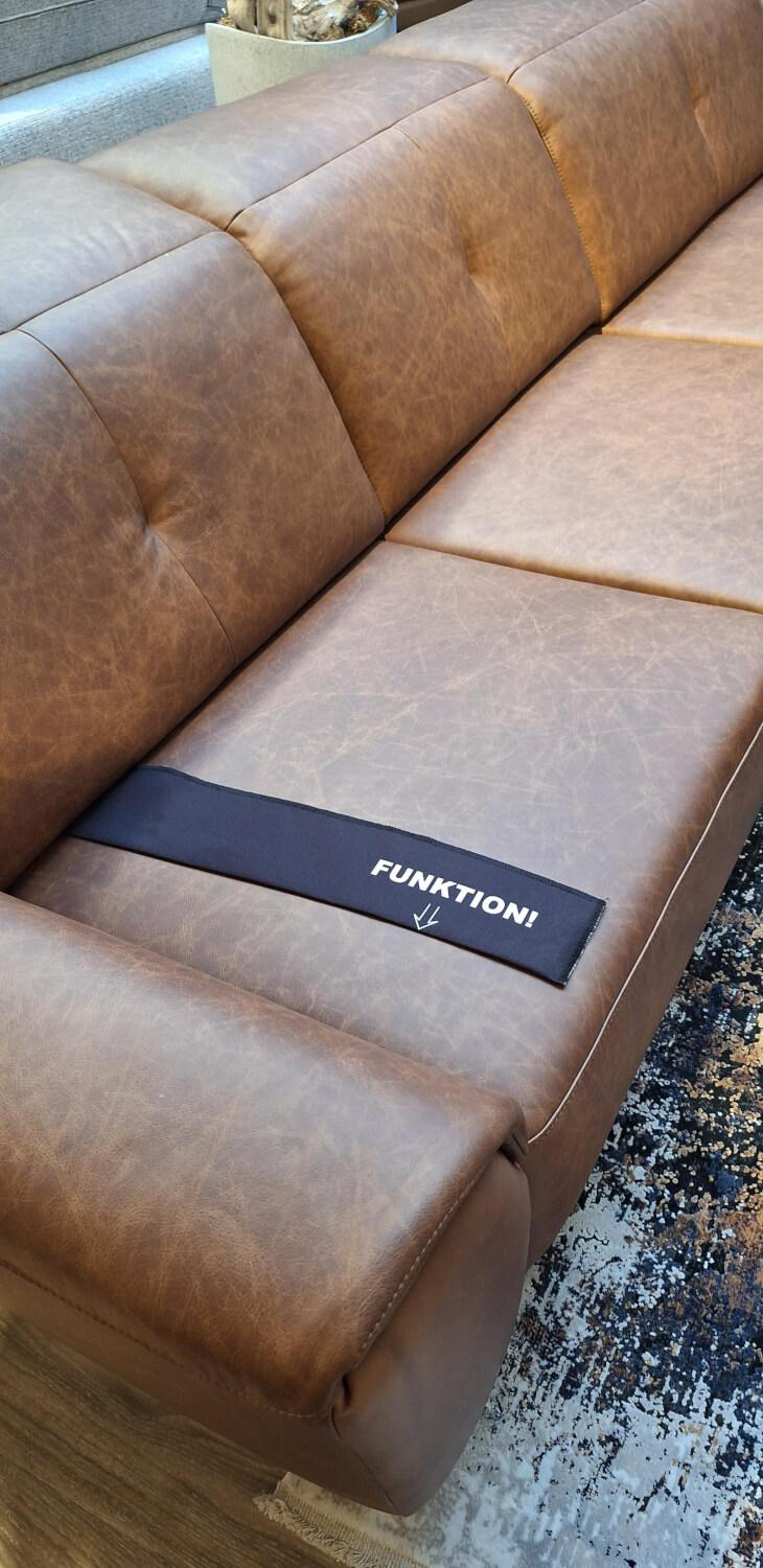 Candy - Ecksofa Santo Leder Vincenza Braun ohne Dekokissen - 13