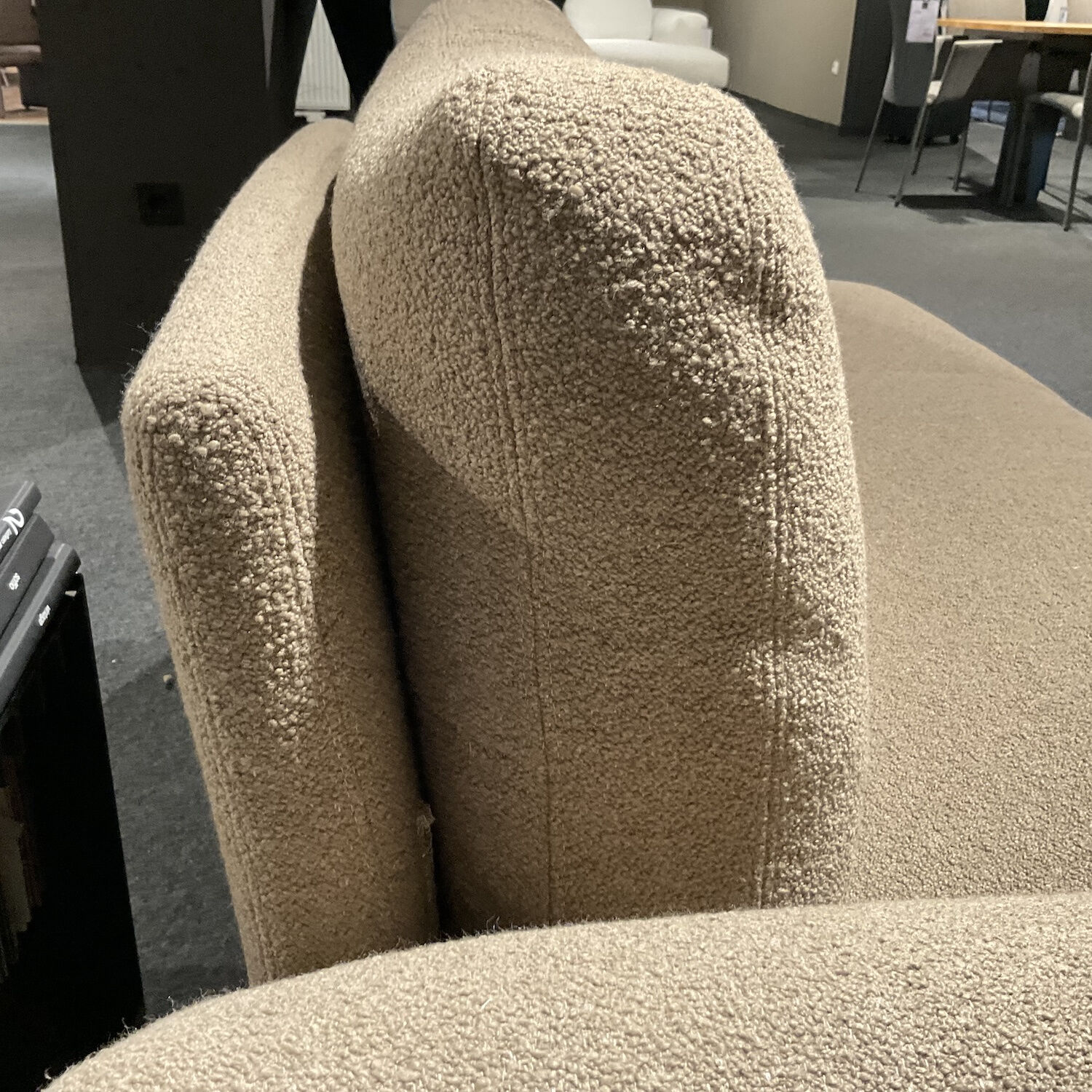 Cierre - Recamiere Aida Stoff 2 Orsetto 5 121 Beige Braun Gestell Schwarz Chrom Mit Klappbarere Armlehne - 3