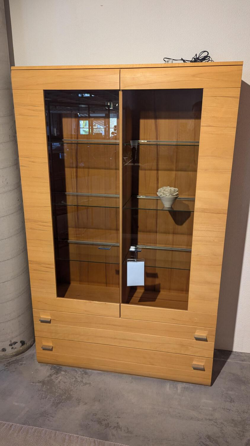 Klose Kollektion - Vitrine Apart Kernbuche Geölt Türen Glas - 2