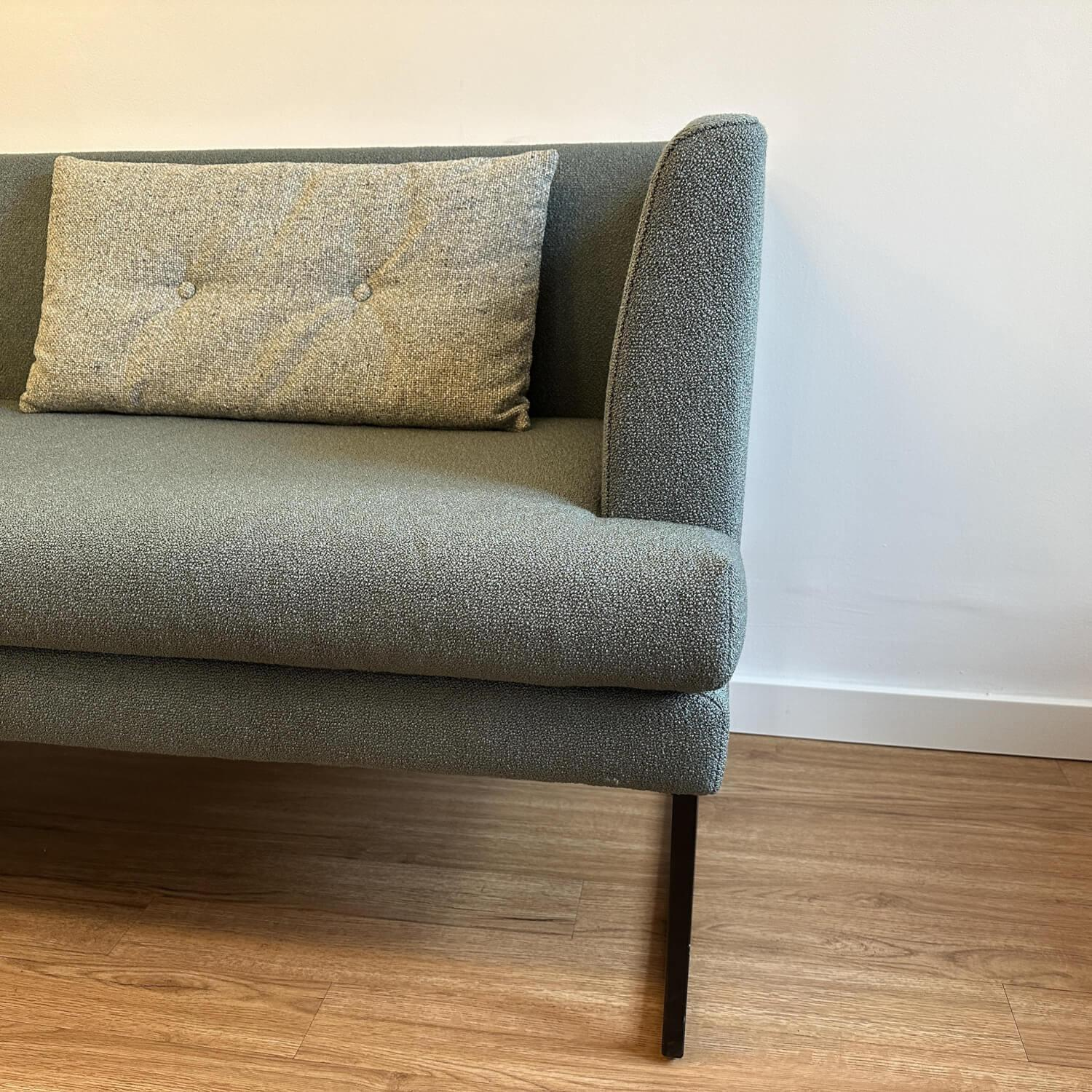 Signet - 2er-Set Bank Gilbert 135 Stoff Tessin Lagoon Blau Kufe Metall Schwarz Pulverbeschichtet Inklusive Kissen - 5