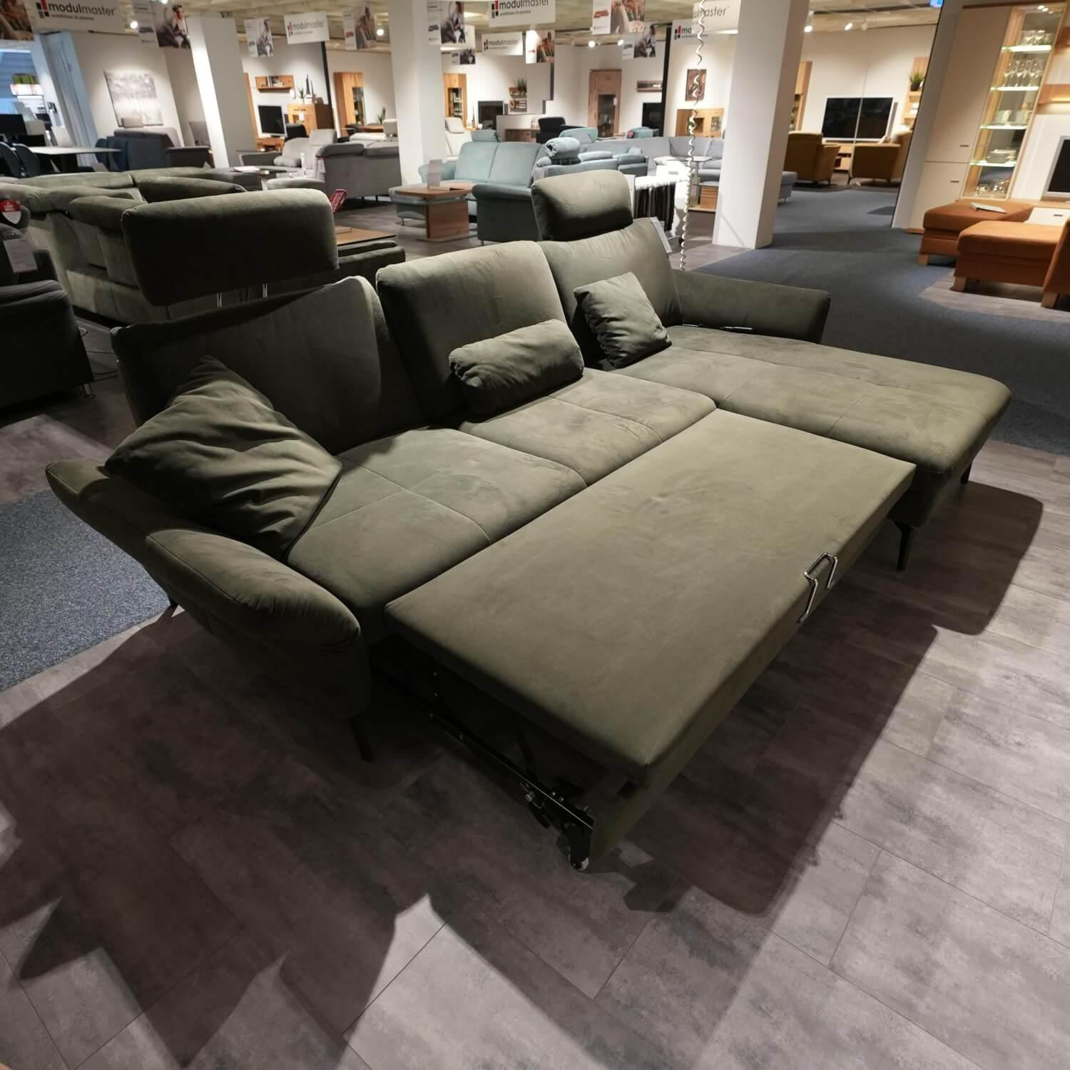 Zehdenick - Ecksofa MM ZE1156 Stoff Salsa Olive Grün Metallfuß Schwarz Mit Motorischer Sitztiefenverstellung Und Schlaffunktion - 8