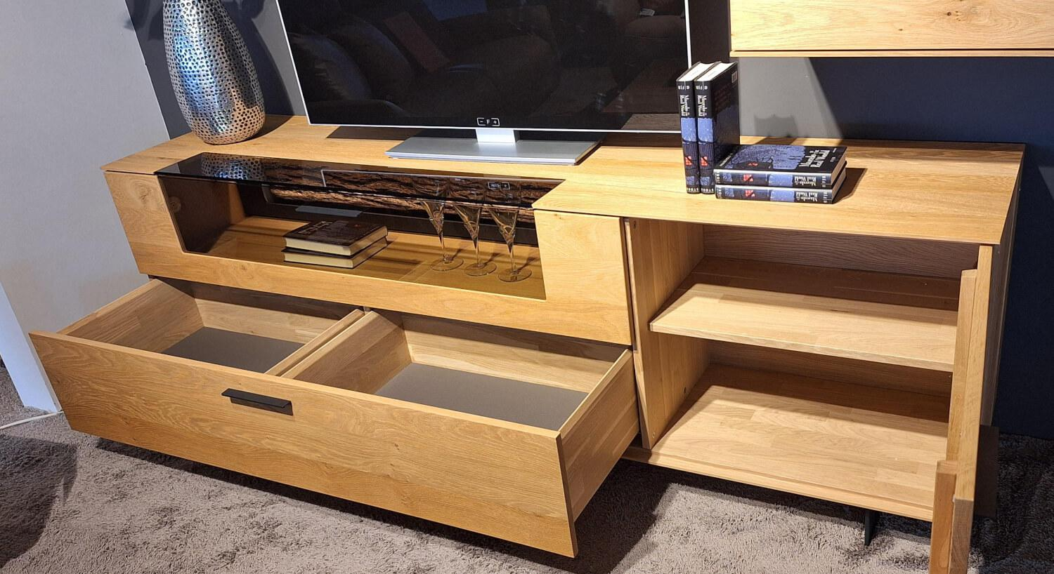 Hartmann - Wohnwand Runa Kerneiche Natur Massiv Gebürstet - 14