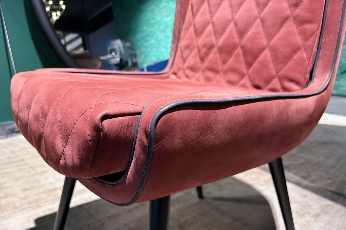 Baxter - Baxter Stuhl Dolly Baby Leder Kashmir Bordeaux Rot Gestell Metall Mit Polierten Enden - 7