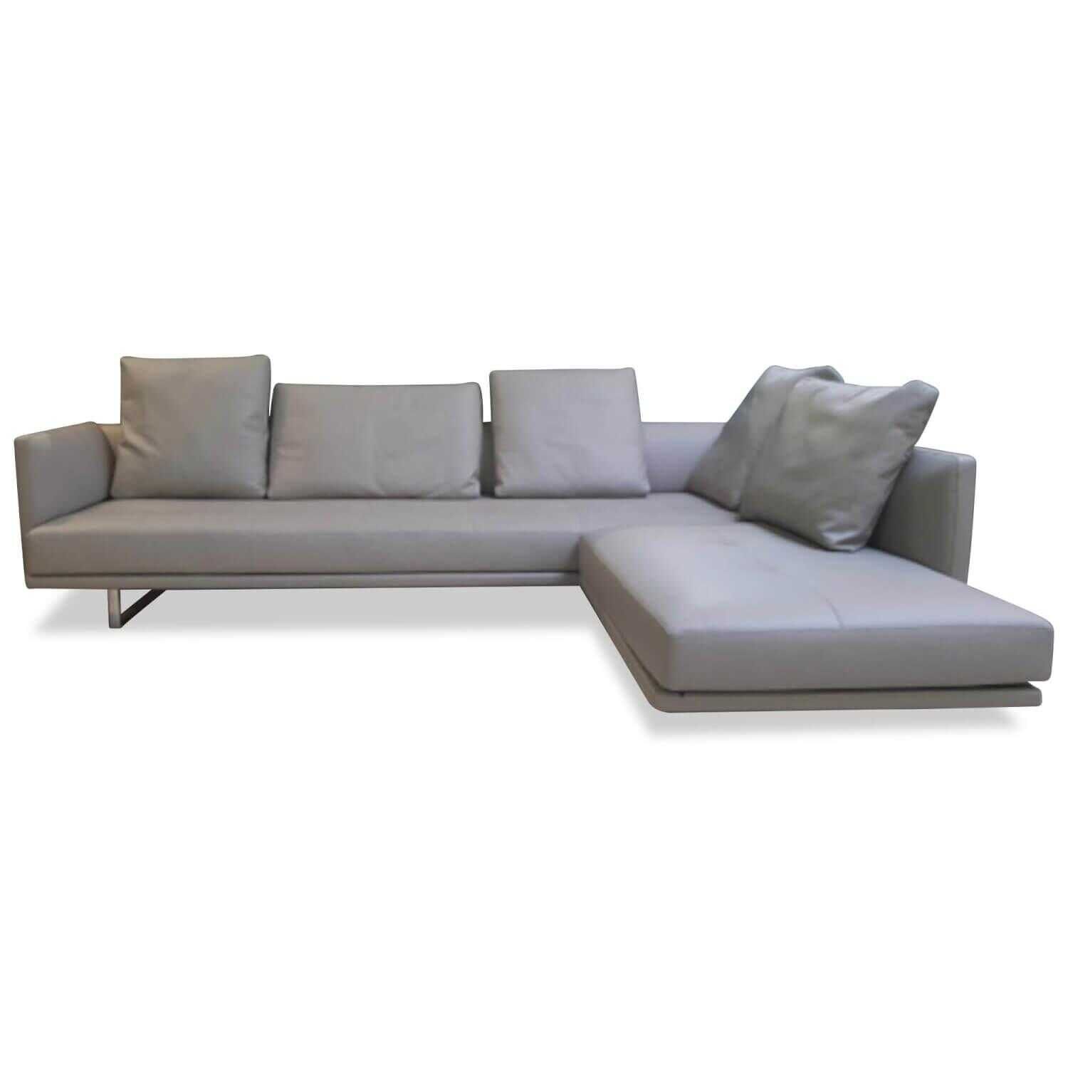 Walter Knoll - Ecksofa Prime Time Leder Grau Schwenkbar - 2