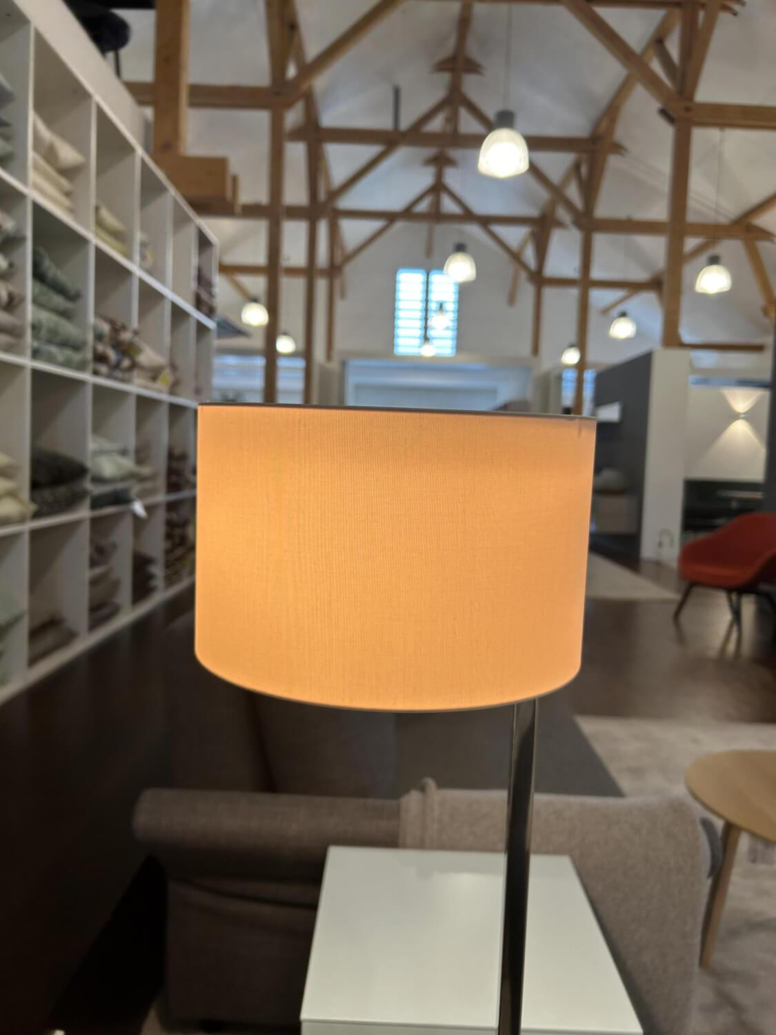 Christine Kröncke - Floor lamp Mono frame stainless steel light shade silk - 2