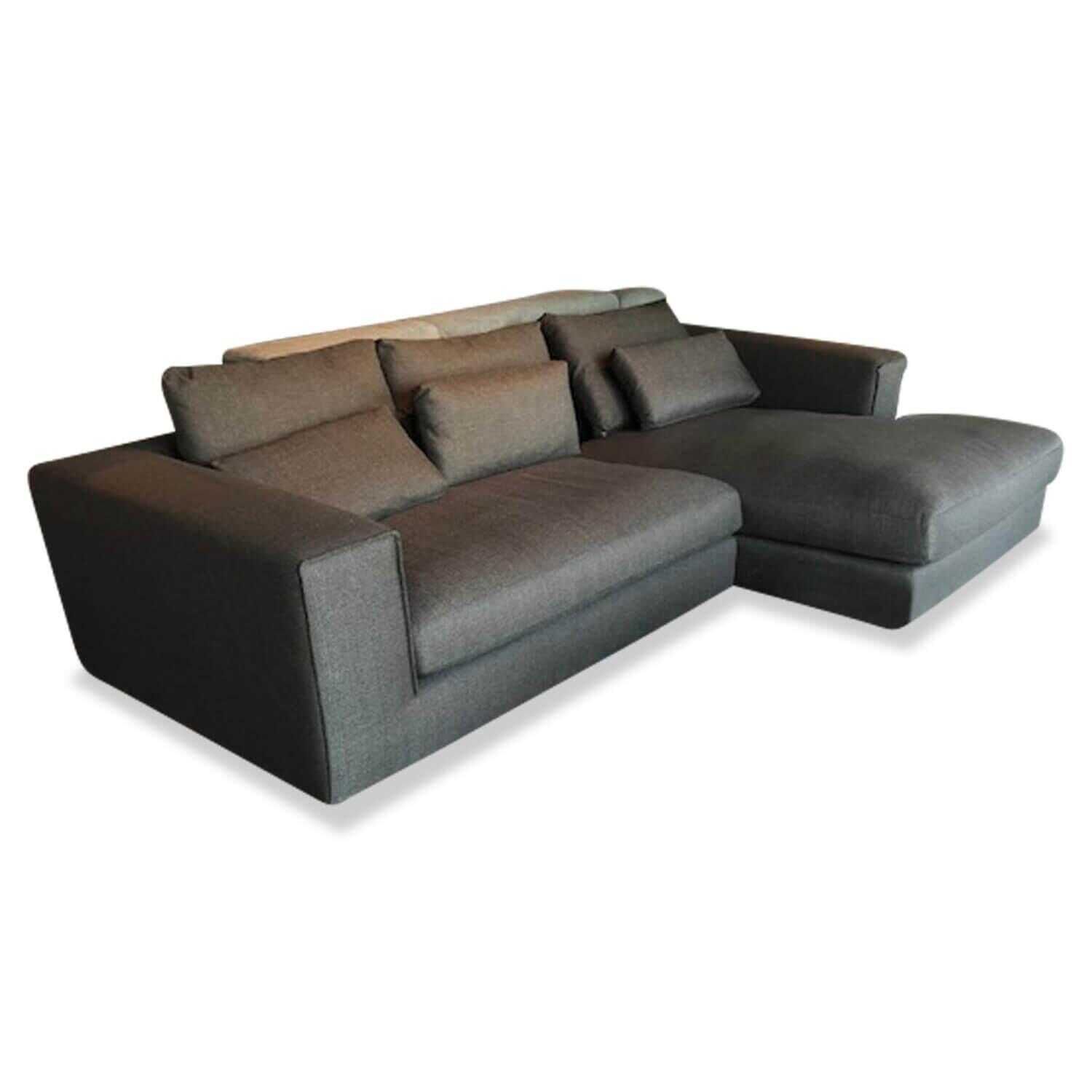 Loft - Ecksofa Loft No.61 Stoff Grau mit 6 Kissen - 1