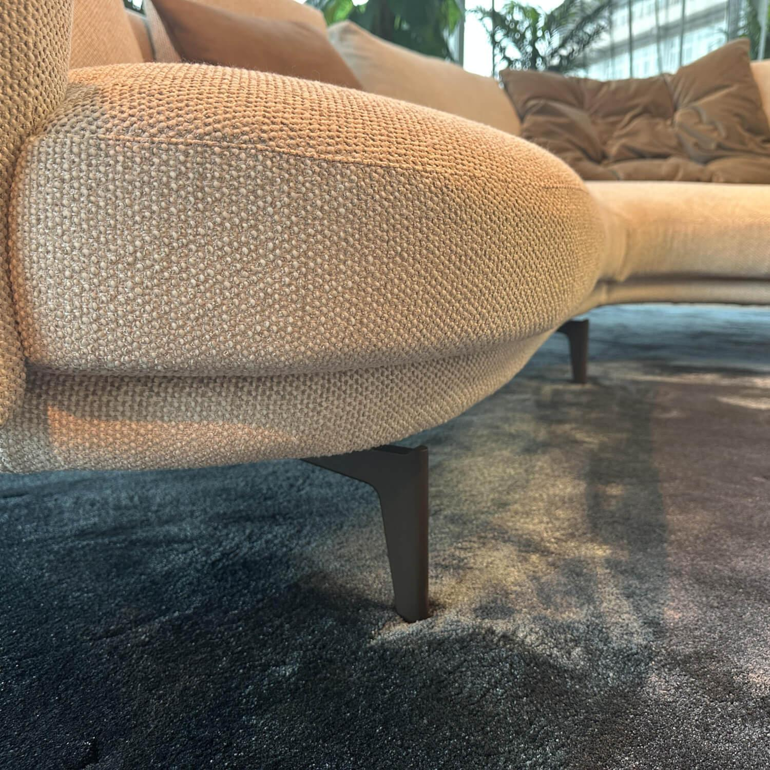 Walter Knoll - Ecksofa Maaru Stoff Safire 0007 Champagne Beige Grau Gestell Bronze Matt Pulverbeschichtet - 3