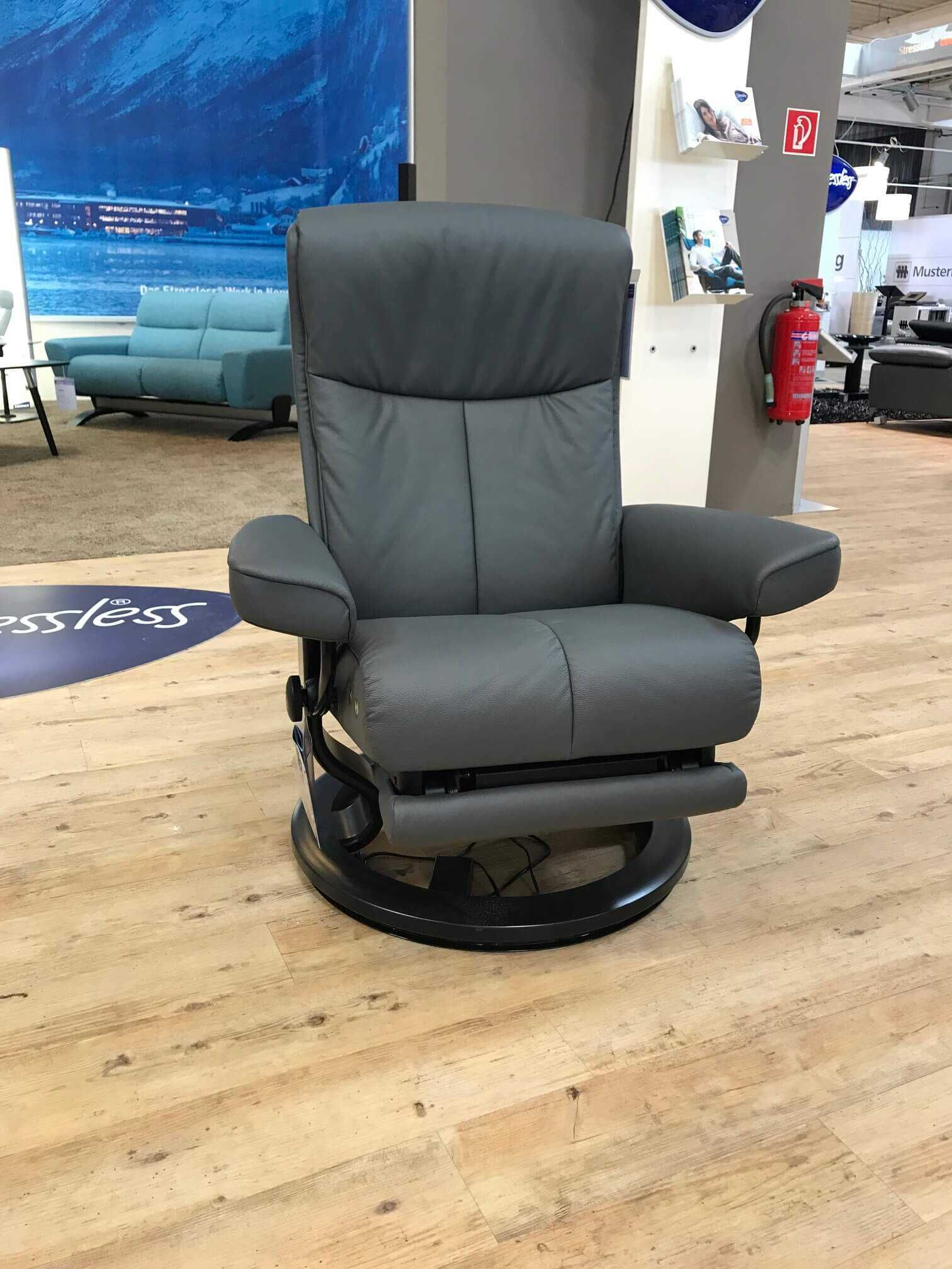 8149 Stressless - Sessel Peace M Leder Grau Batick LegComfort - 9