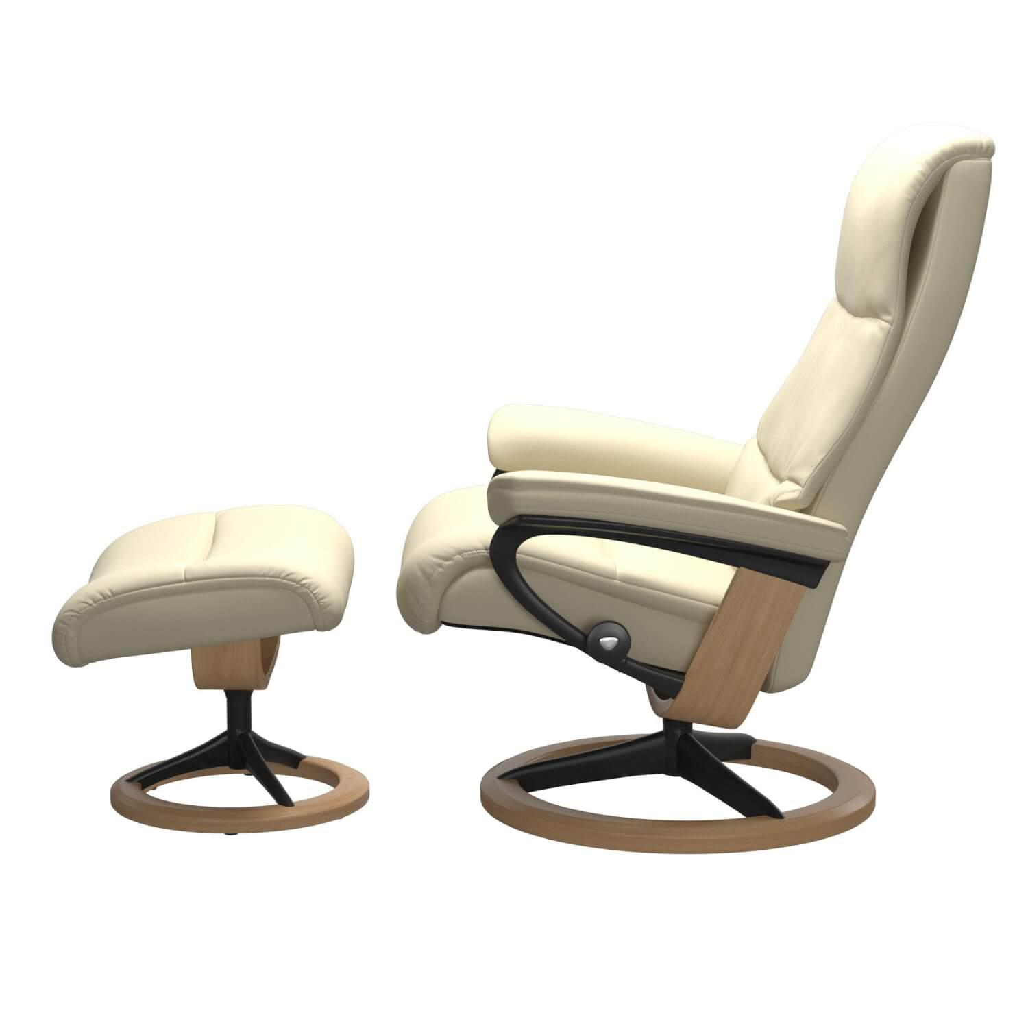 Stressless - Relaxsessel View M Mit Hocker Leder Paloma Vanille Gestell Signature Eiche - 3