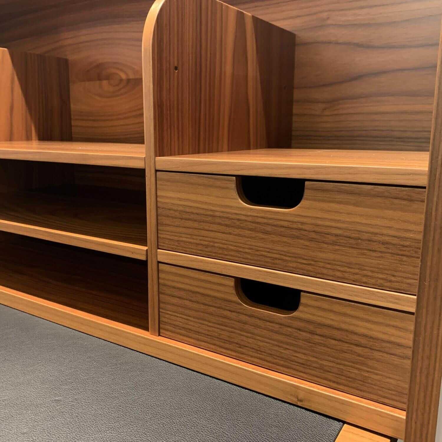 ClassiCon - Sekretär Orcus Echtholfurniert Nussbaum Klar Lackiert Leder Schwarz - 8