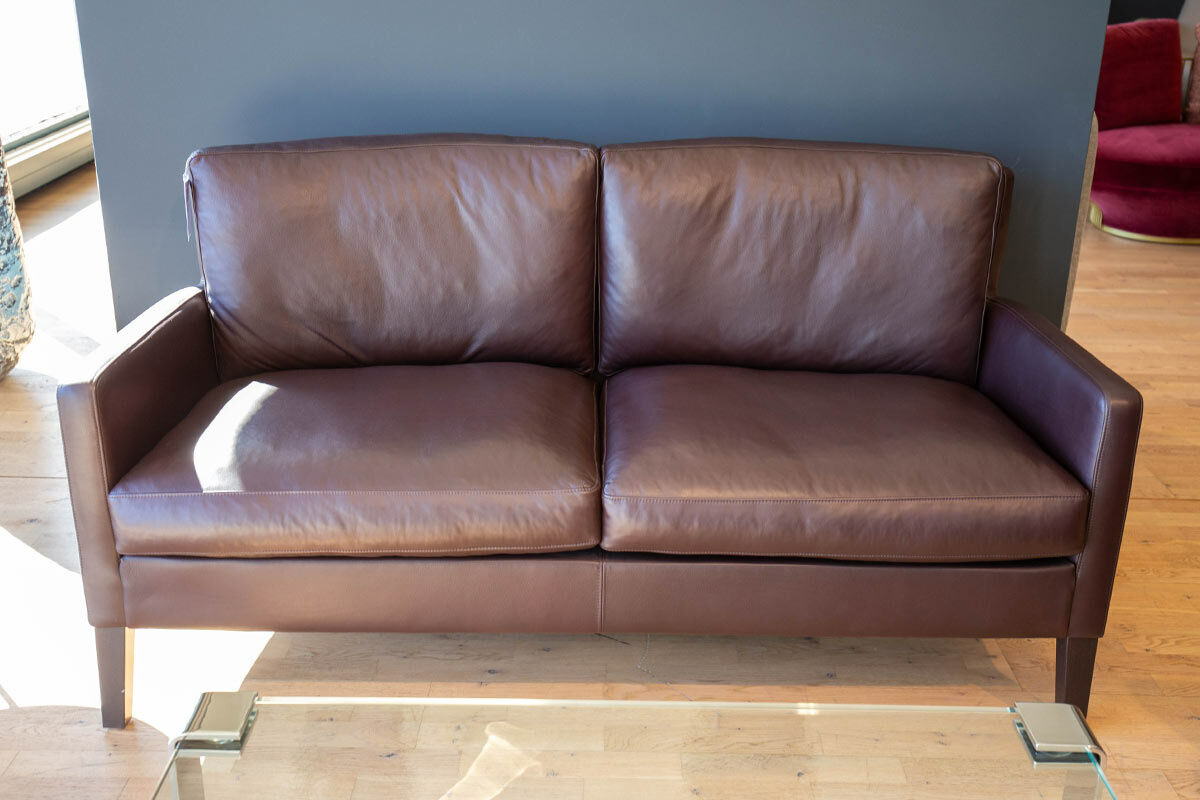 Werther - Sitzgruppe Premio Leder L7038D Dunkelbraun Gestell Eiche Wenge Gebeizt - 3