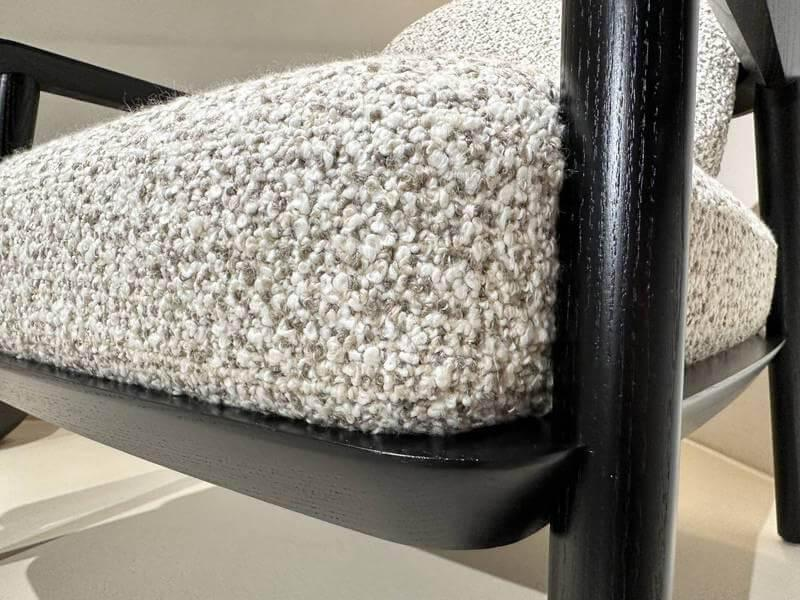 Bielefelder Werkstätten - Sessel Gatsby Stoff 12 Cooper Grau Gestell Esche Massiv Schwarz Gebeizt Inkl. Rückenkissen - 5