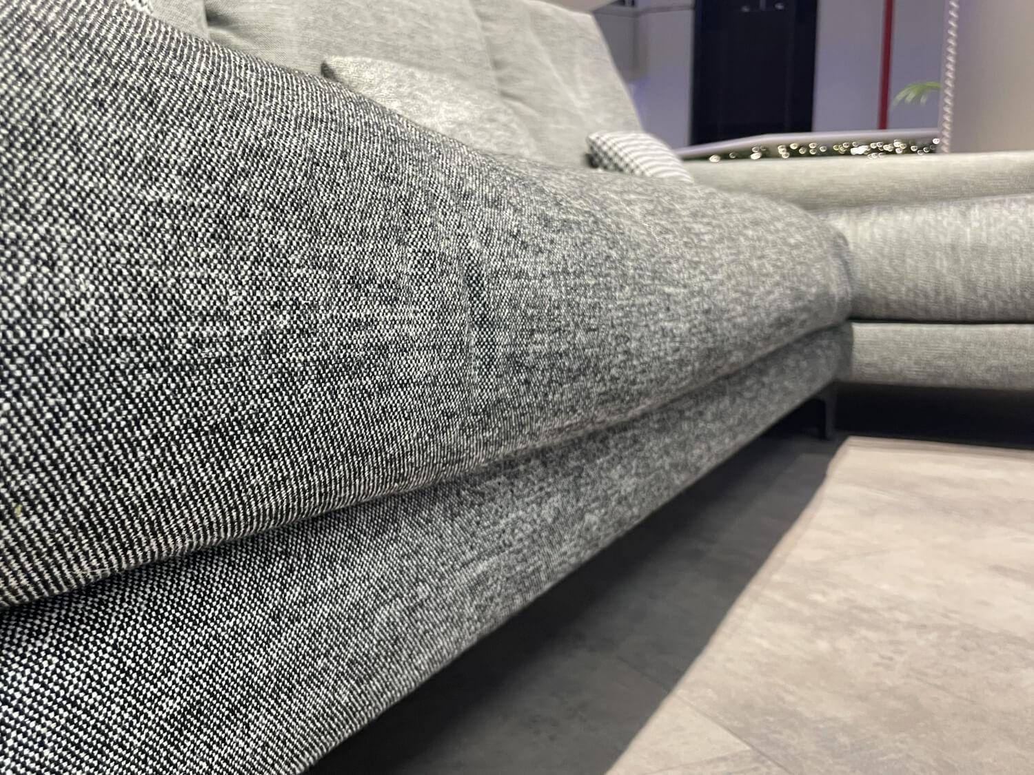 Rolf Benz - Ecksofa Nuvola Stoff 17 100 Dunkel Schwarz Weiß Gemustert Aluminiumgußfuß Lackiert RAL9017 Verkehrsschwarz Schwarz - 2