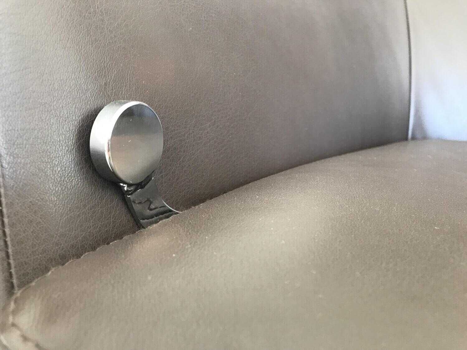 Bielefelder Werkstätten - Sessel Kent Leder 3 Negro Braun Gestell Verchromt mit Hocker - 8