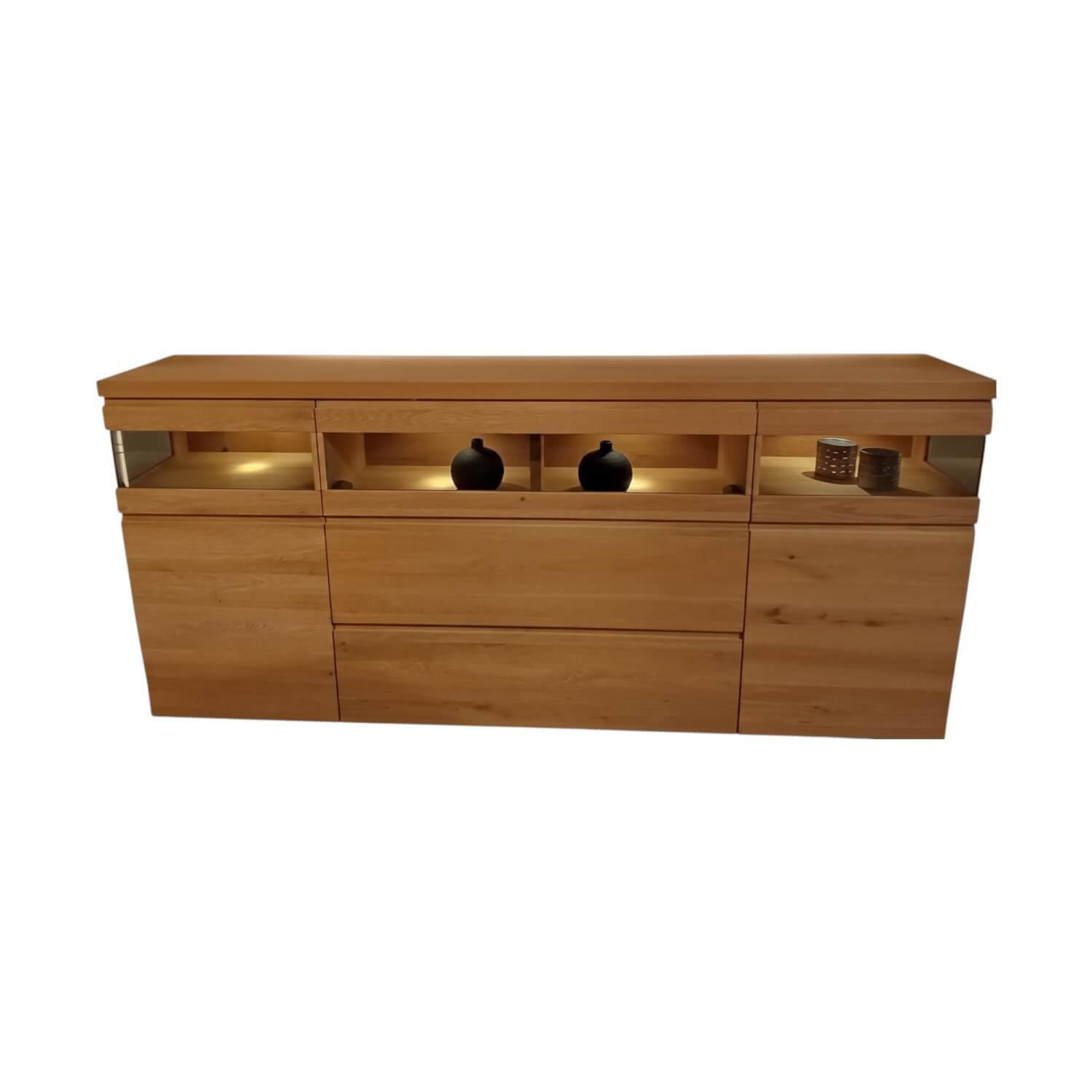 Venjakob - Sideboard V Plus 3000 Wildeiche Hell Soft Gebürstet Geölt Inklusive LED Beleuchtung - 1