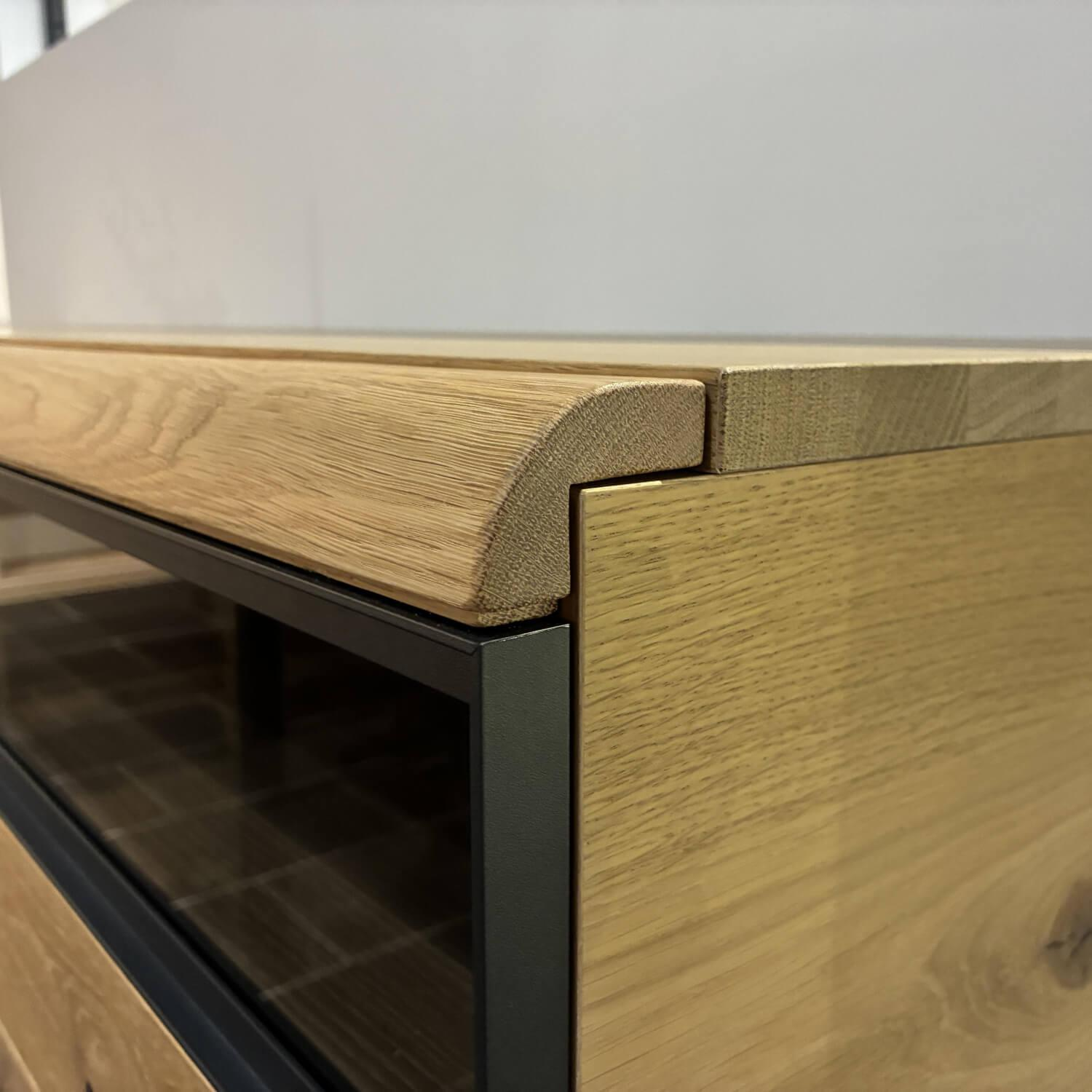 Voglauer - Sideboard Vcuben Wildeiche Rustico Schwarz Gestell Metall Anthrazit - 9