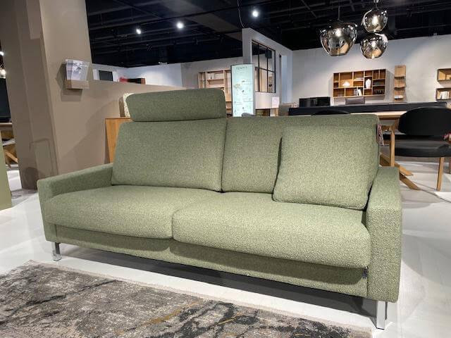 Erpo - 2er Set Sofa Classics 500 Stoff Monza 2036 59 Grün Kufen Metall Inklusive Kopfstütze Und Armlehnenkissen - 5