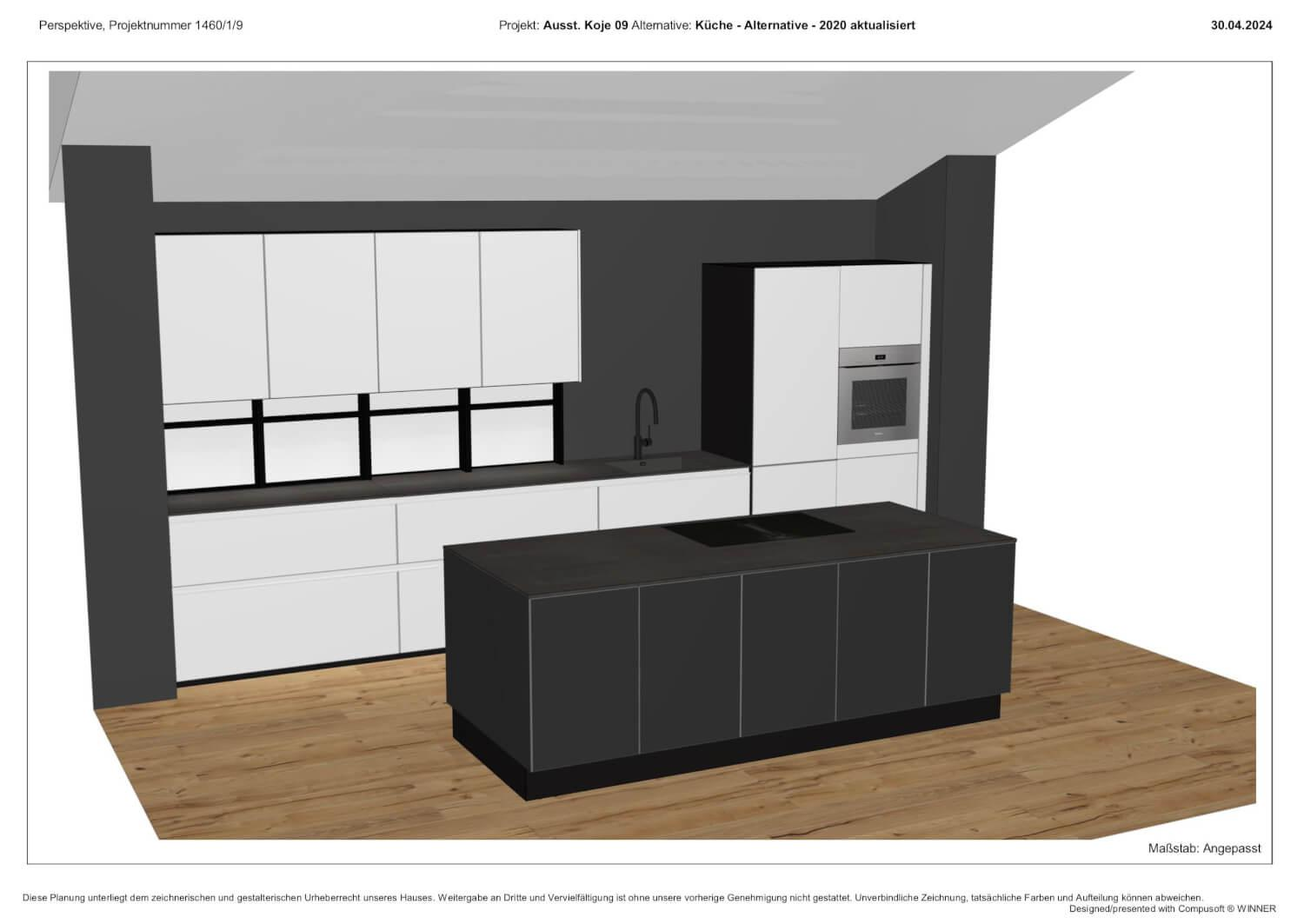 Schüller Küchen - Küche Next NX510 NX902 Lack Kirstallweiß Samtmatt Und Glas Matt Lavaschwarz Arbeitsplatte Systemo Ceramic Graphit - 7