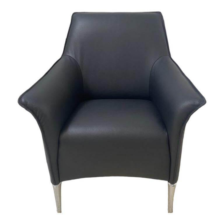Leolux - Sessel Mayuro Leder Senso Schwarz Gestell Silber - 1