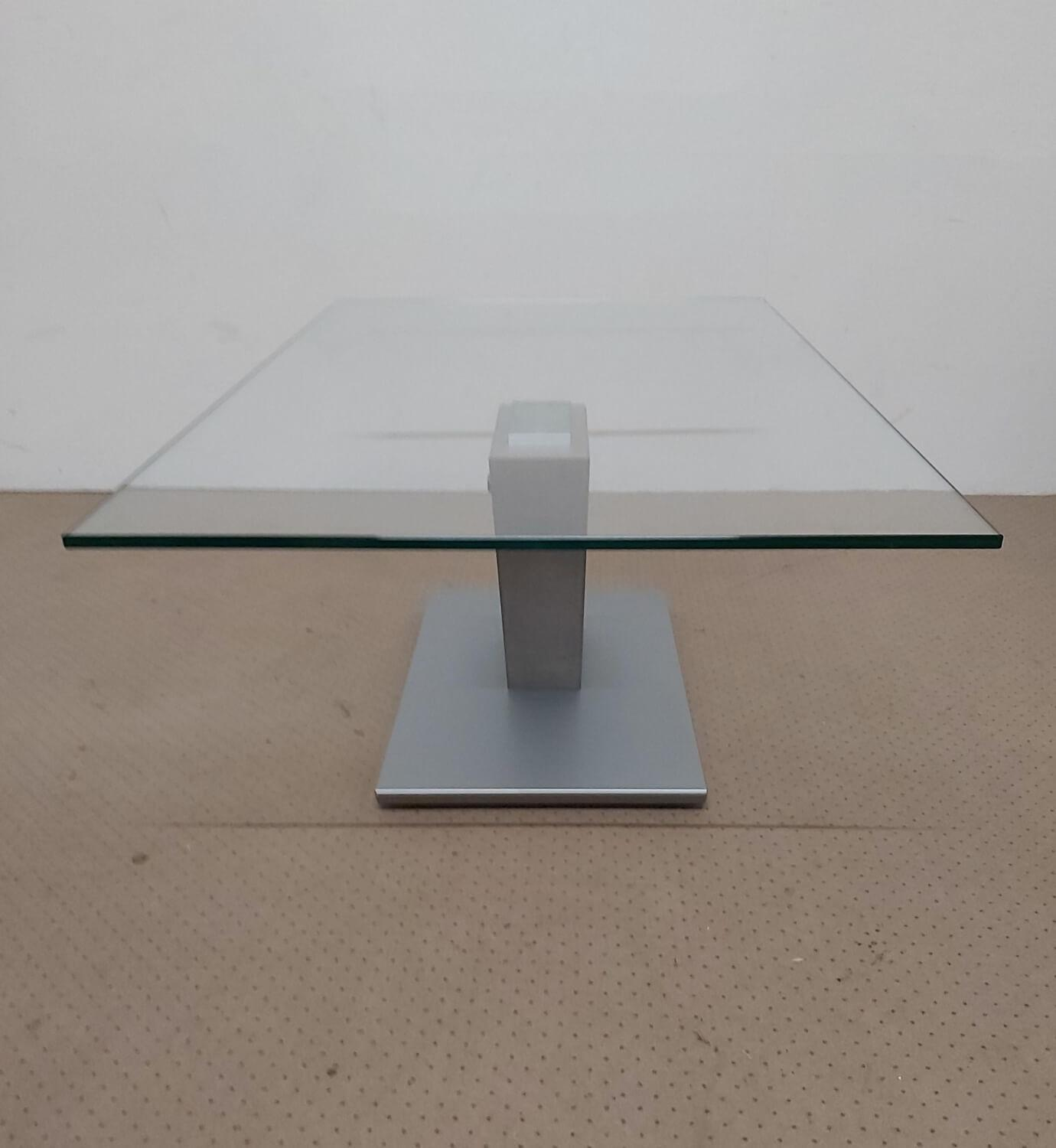 Stegert Design - Couchtisch Betonoptik Silber Kristallglasplatte - 3