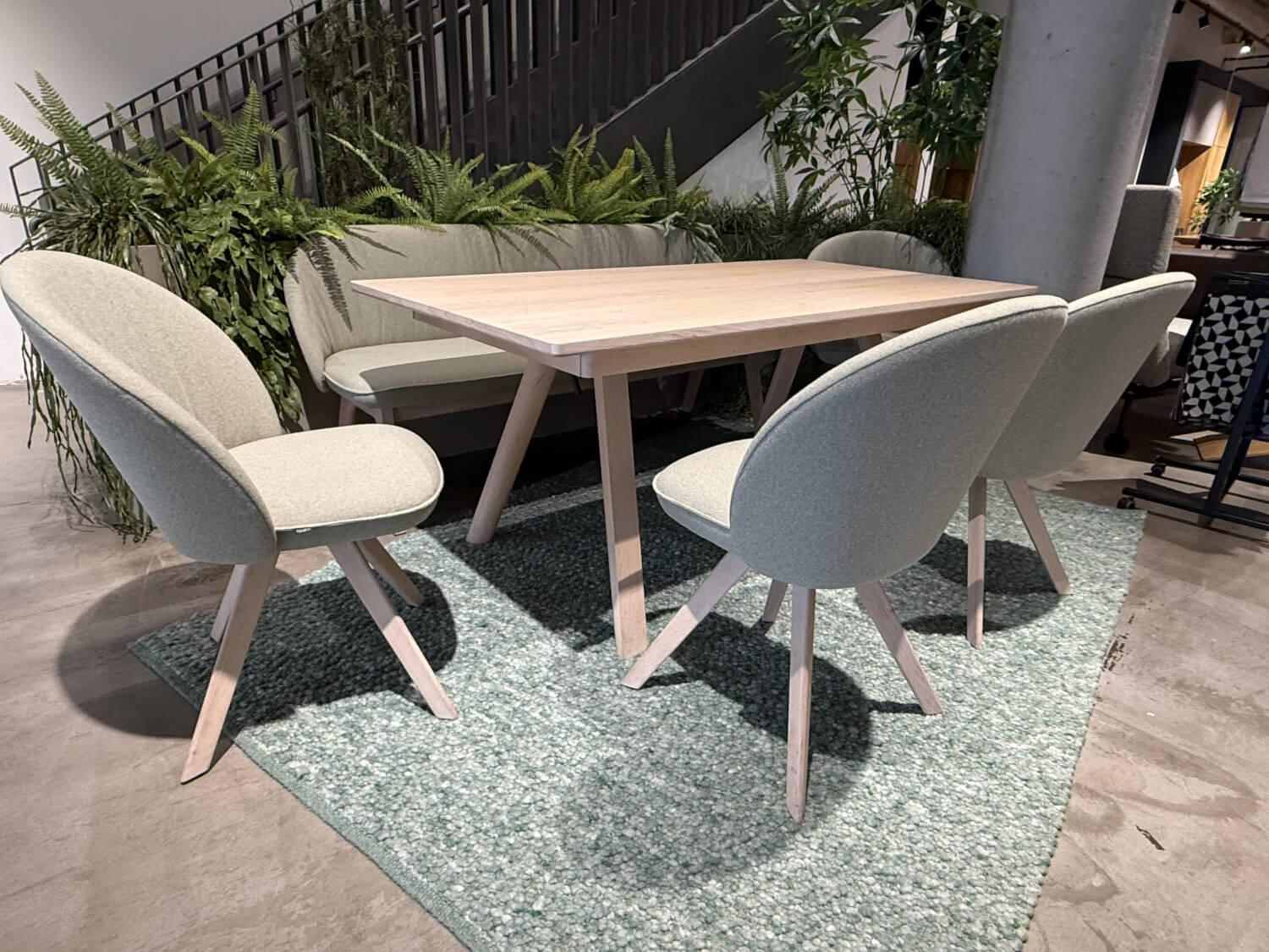 Team 7 - Essgruppe Taso Und Flor Erle Weißgeölt Stoff Jet 9703 Grün - 7