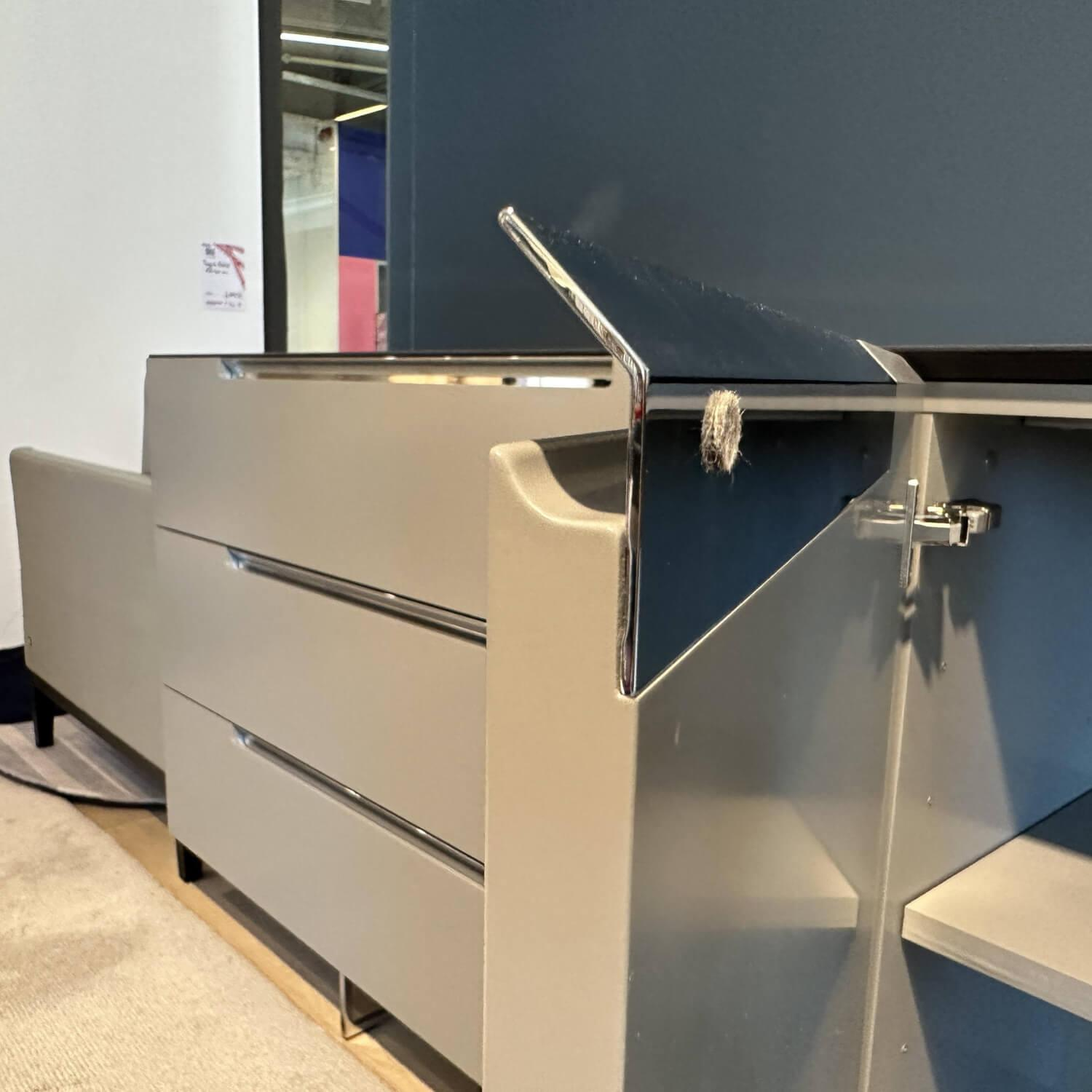 Interlübke - Sideboard Mell Mattlack Grau Flintgrau M24 Platte Esche Achat B73 - 4