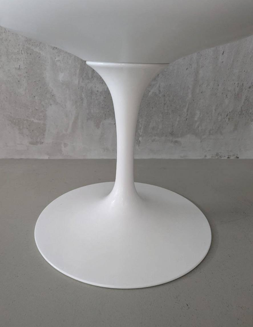 Knoll International - 6er-Set Tulip Armless Auflage Stoff Col.1401 Olive Grün Gestell Weiß Drehbar - 7