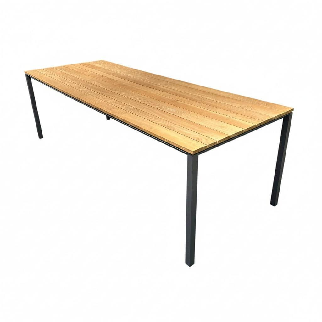 Janua - Outdoortisch S600 Platte Akazie Gestell Schiefergrau Schwarz Pulverbeschichtet - 1