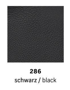 COR - Sessel Cordia Lounge Korpus 286 Leder Schwarz Sitz Stoff 9131 Anthrazit mit Hocker - 6