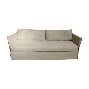 Meridiani - Sofa Fox Bezug Stoff Santos Taupe Beige Füße Metall Inklusive 2 Rückenkissen - 1